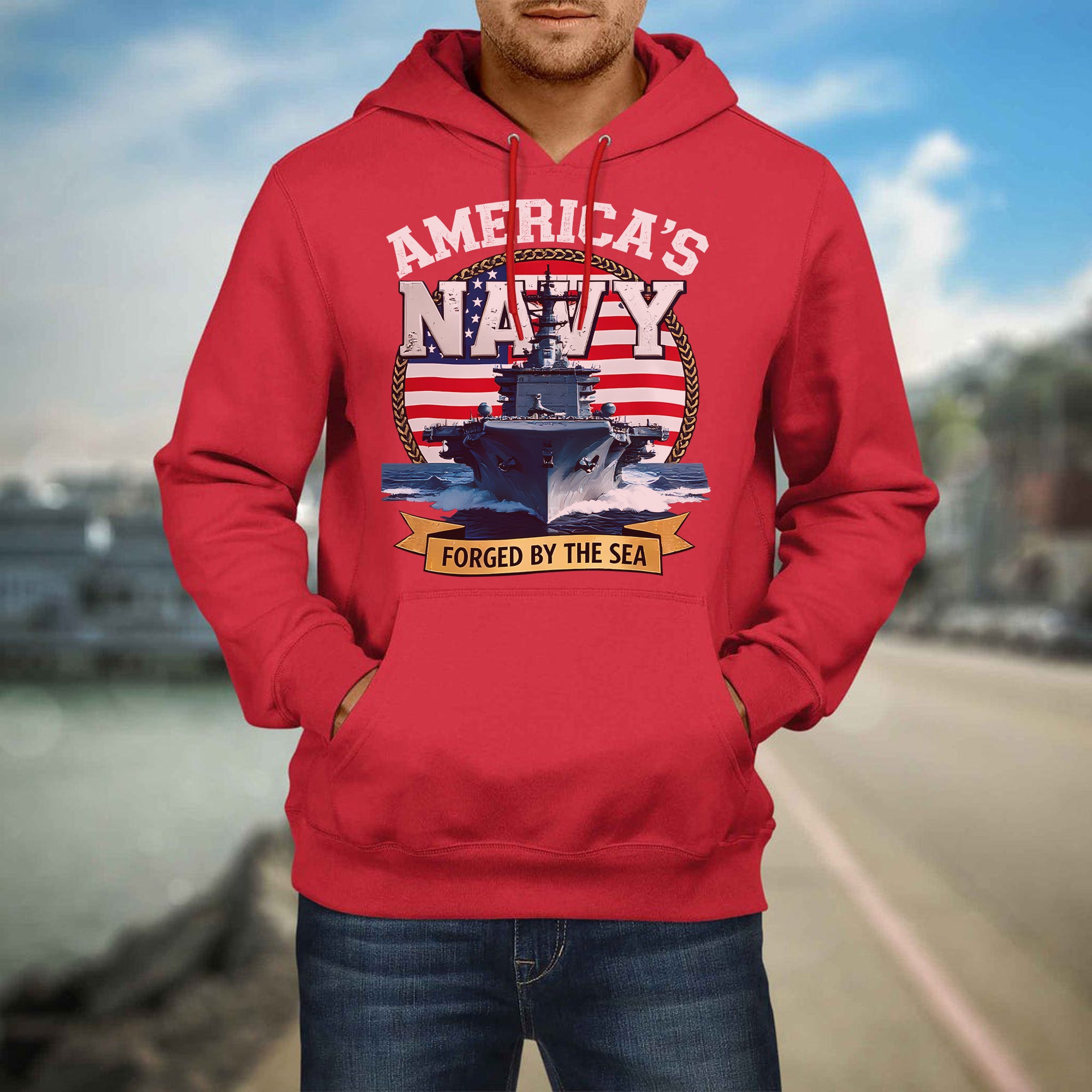 America's Navy Force by the Sea Proud US Military Veteran Honor Courage Commitment Always Hoodie