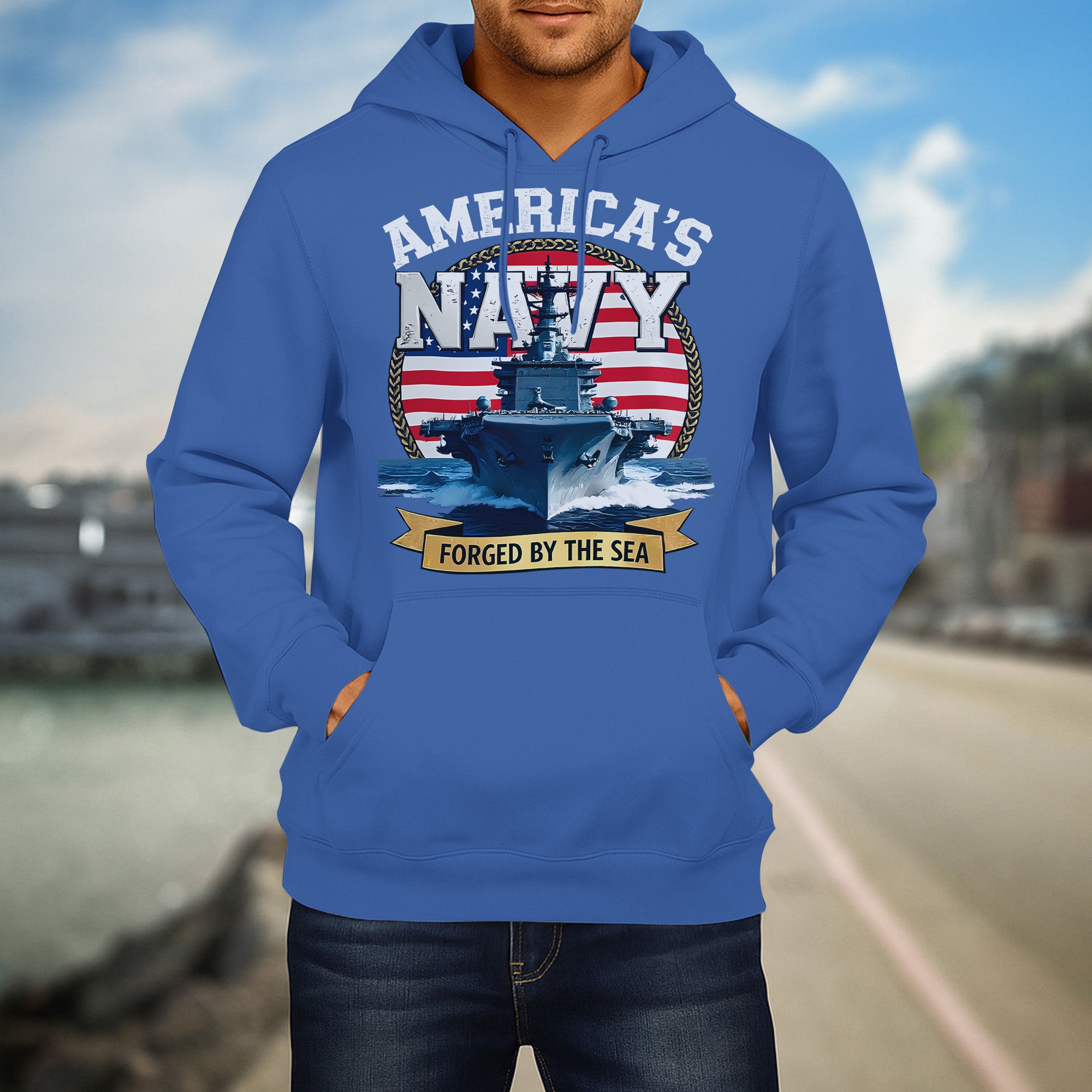 America's Navy Force by the Sea Proud US Military Veteran Honor Courage Commitment Always Hoodie