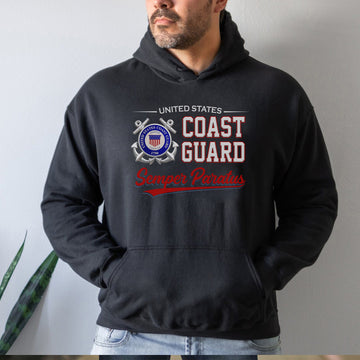 United States Coast Guard Semper Paratus Proud US Military Veteran Honor Courage Service Hoodie
