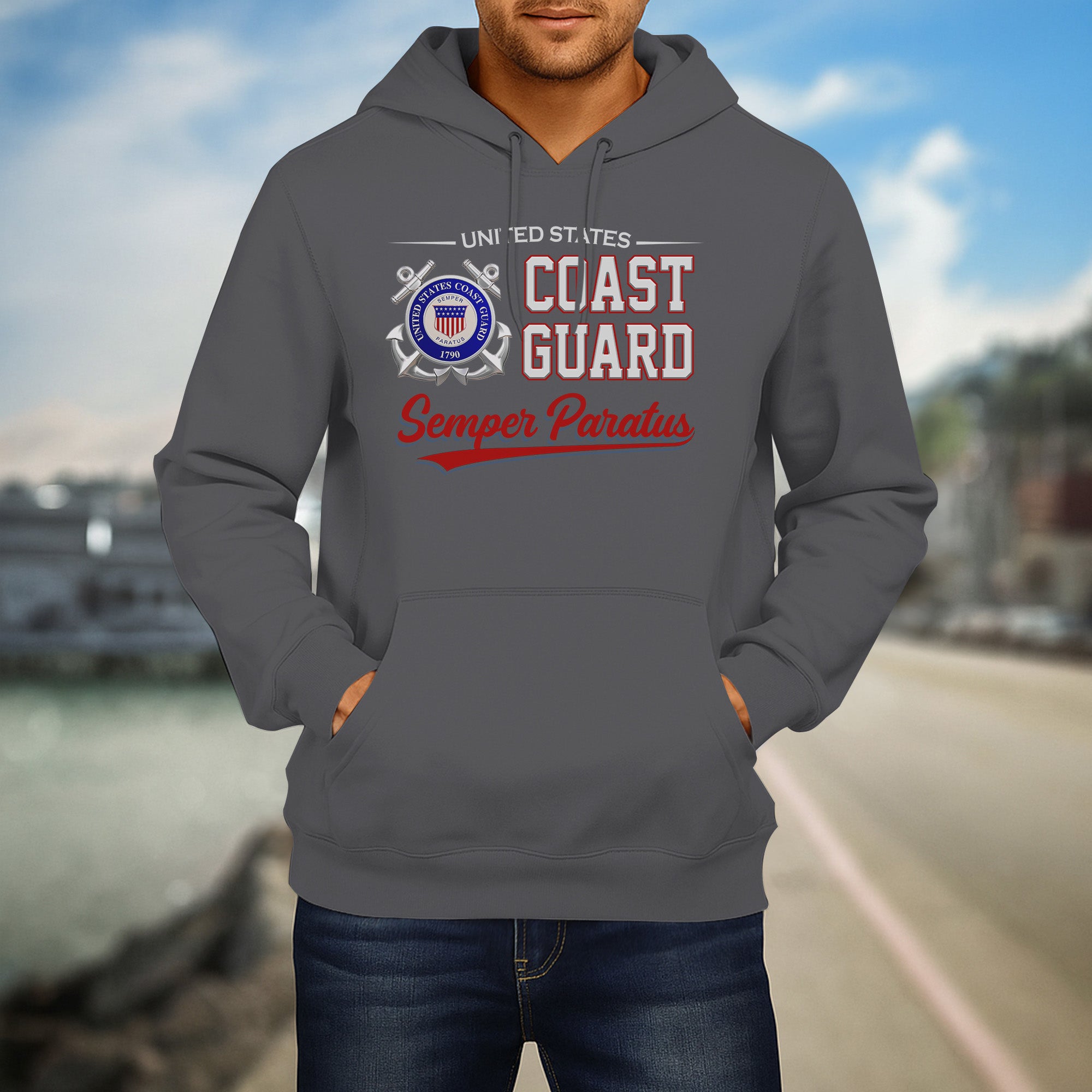 United States Coast Guard Semper Paratus Proud US Military Veteran Honor Courage Service Hoodie