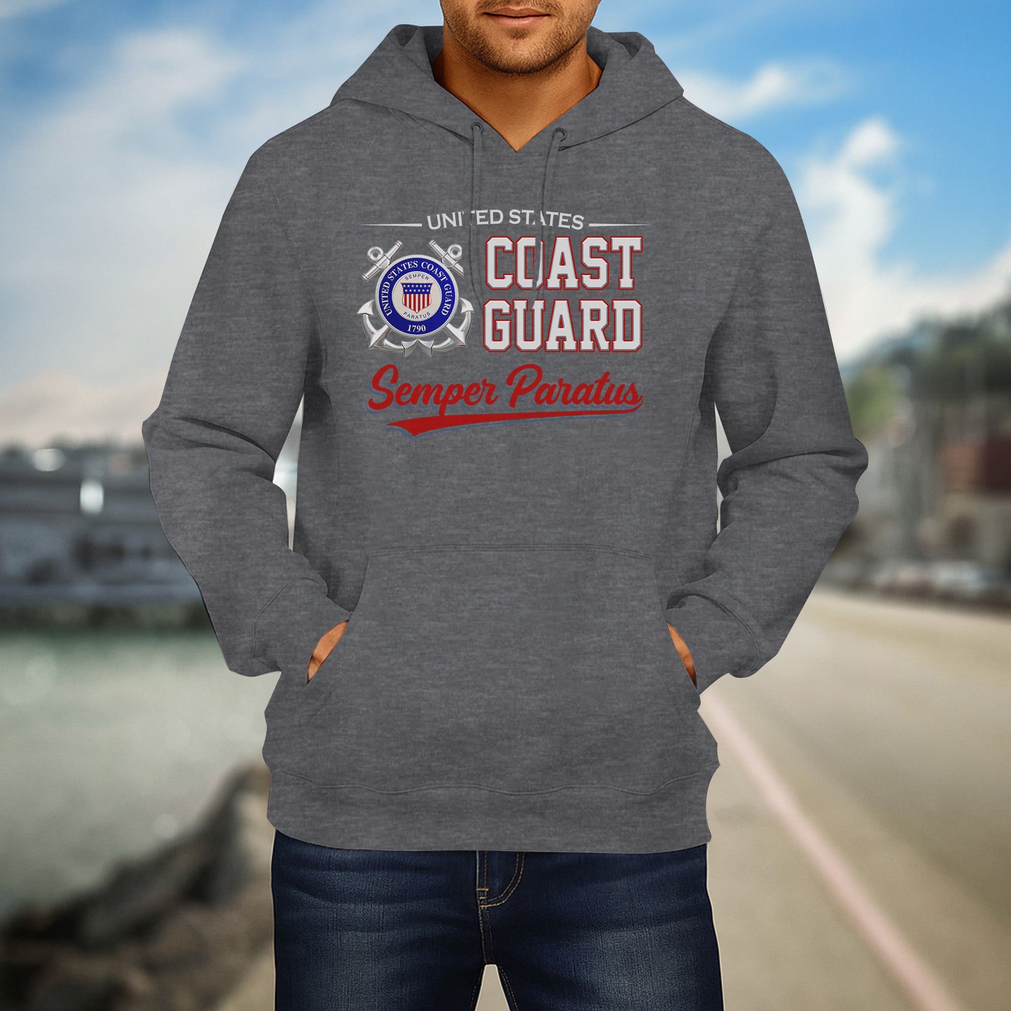 United States Coast Guard Semper Paratus Proud US Military Veteran Honor Courage Service Hoodie