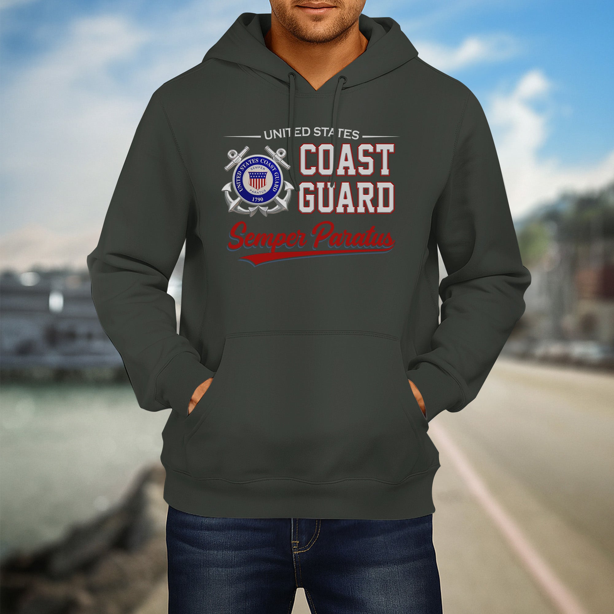 United States Coast Guard Semper Paratus Proud US Military Veteran Honor Courage Service Hoodie