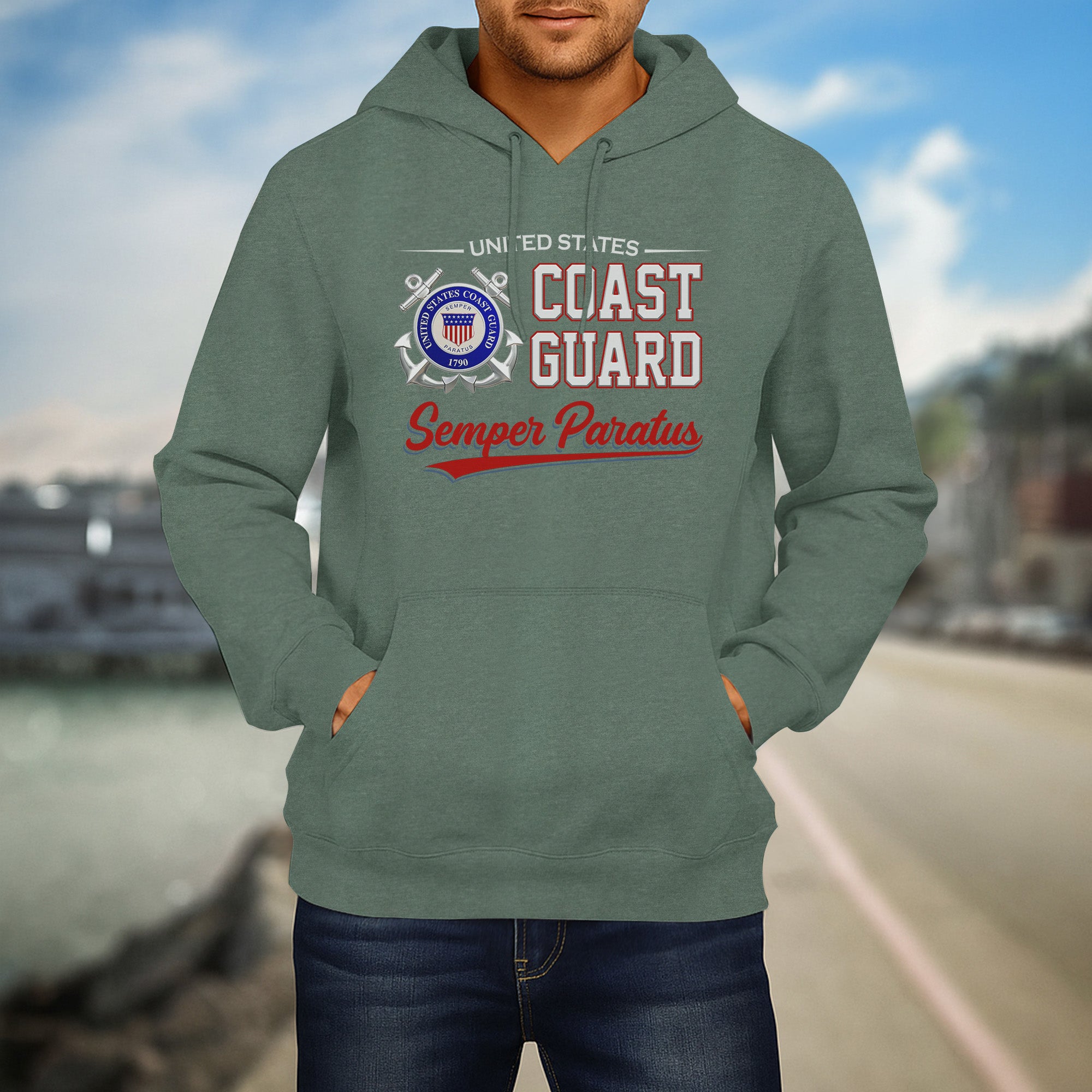 United States Coast Guard Semper Paratus Proud US Military Veteran Honor Courage Service Hoodie