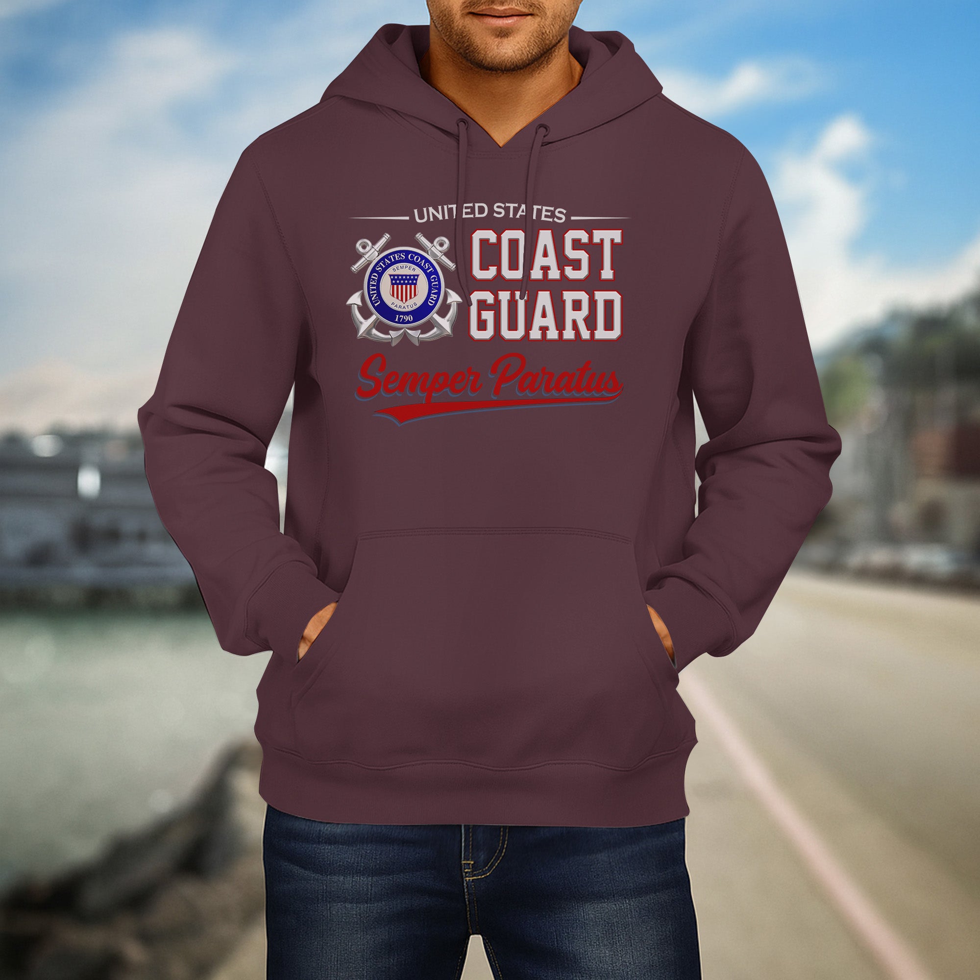 United States Coast Guard Semper Paratus Proud US Military Veteran Honor Courage Service Hoodie