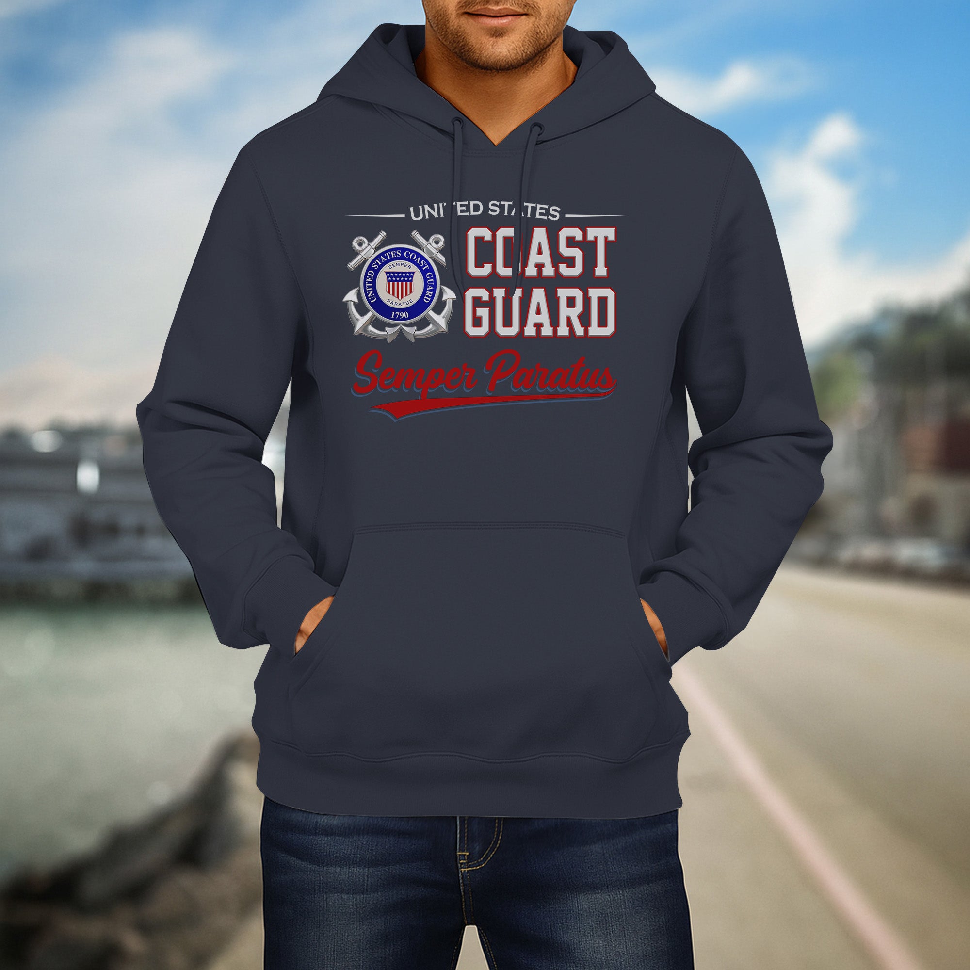 United States Coast Guard Semper Paratus Proud US Military Veteran Honor Courage Service Hoodie