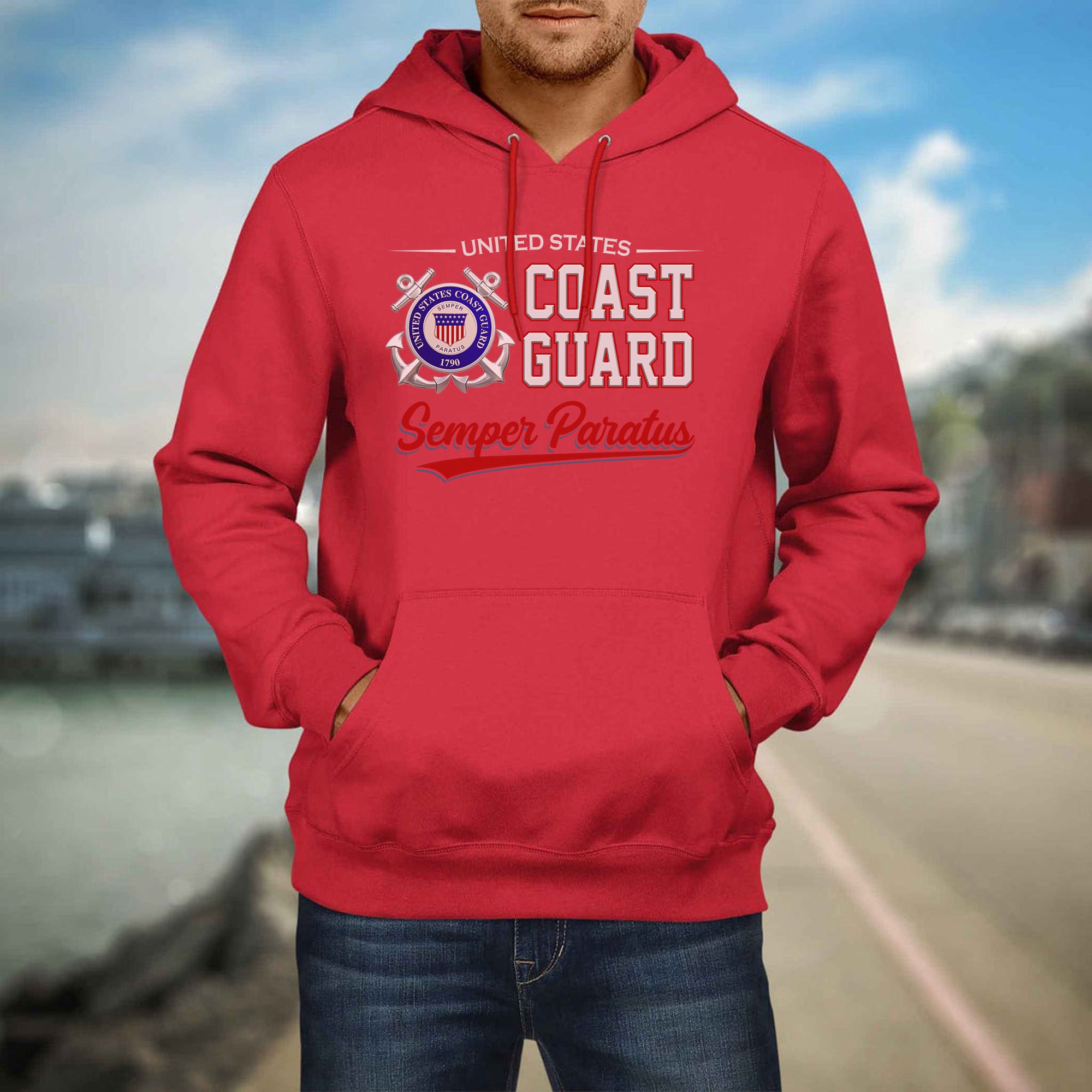 United States Coast Guard Semper Paratus Proud US Military Veteran Honor Courage Service Hoodie