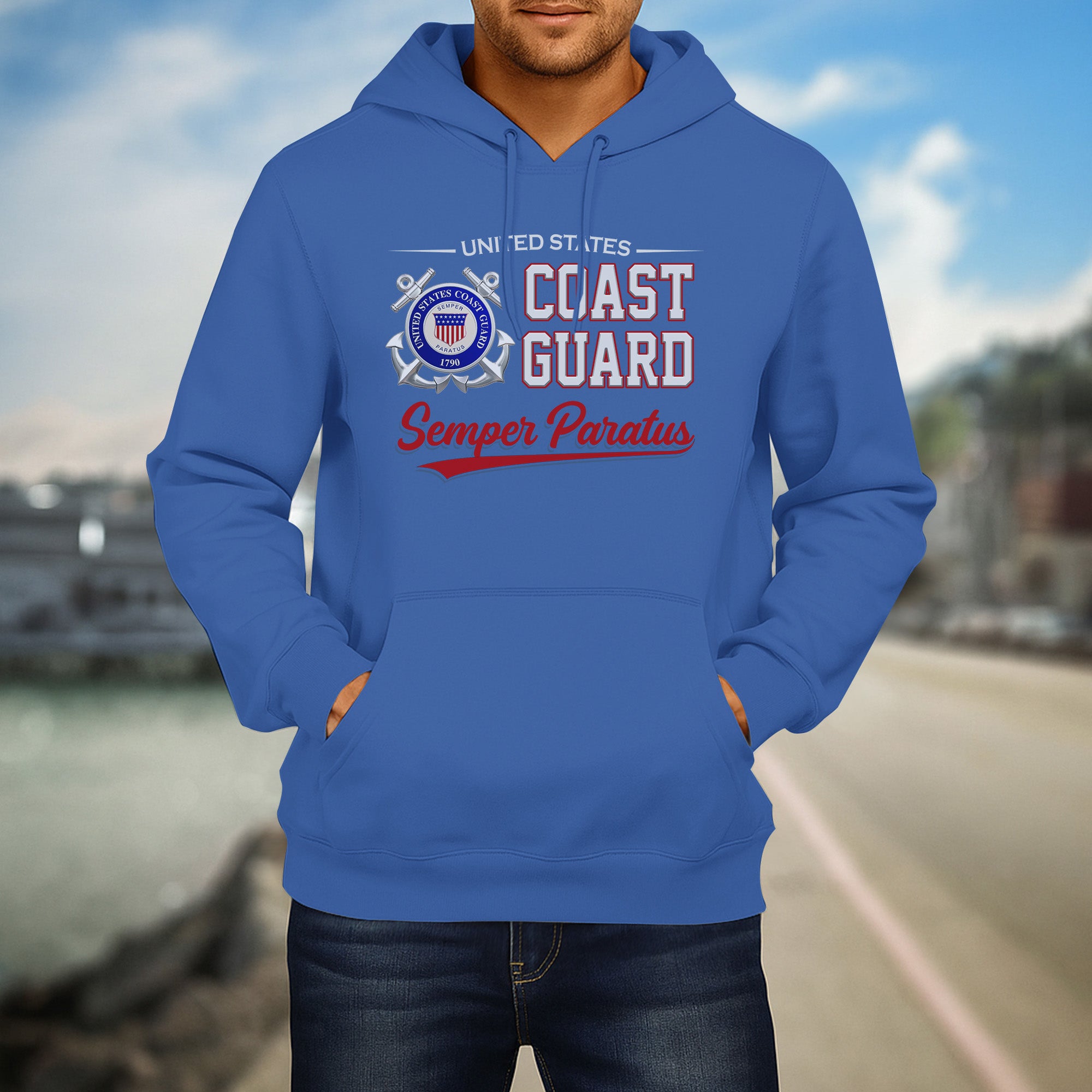 United States Coast Guard Semper Paratus Proud US Military Veteran Honor Courage Service Hoodie