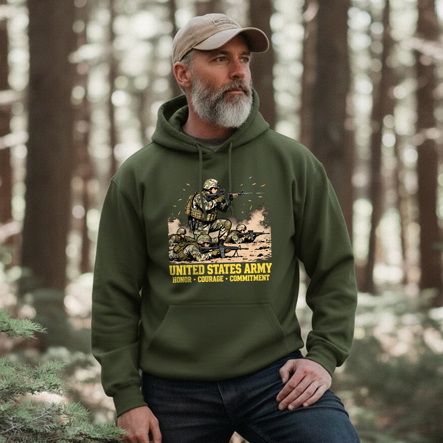 United States Army Honor Courage Commitment Hoodie