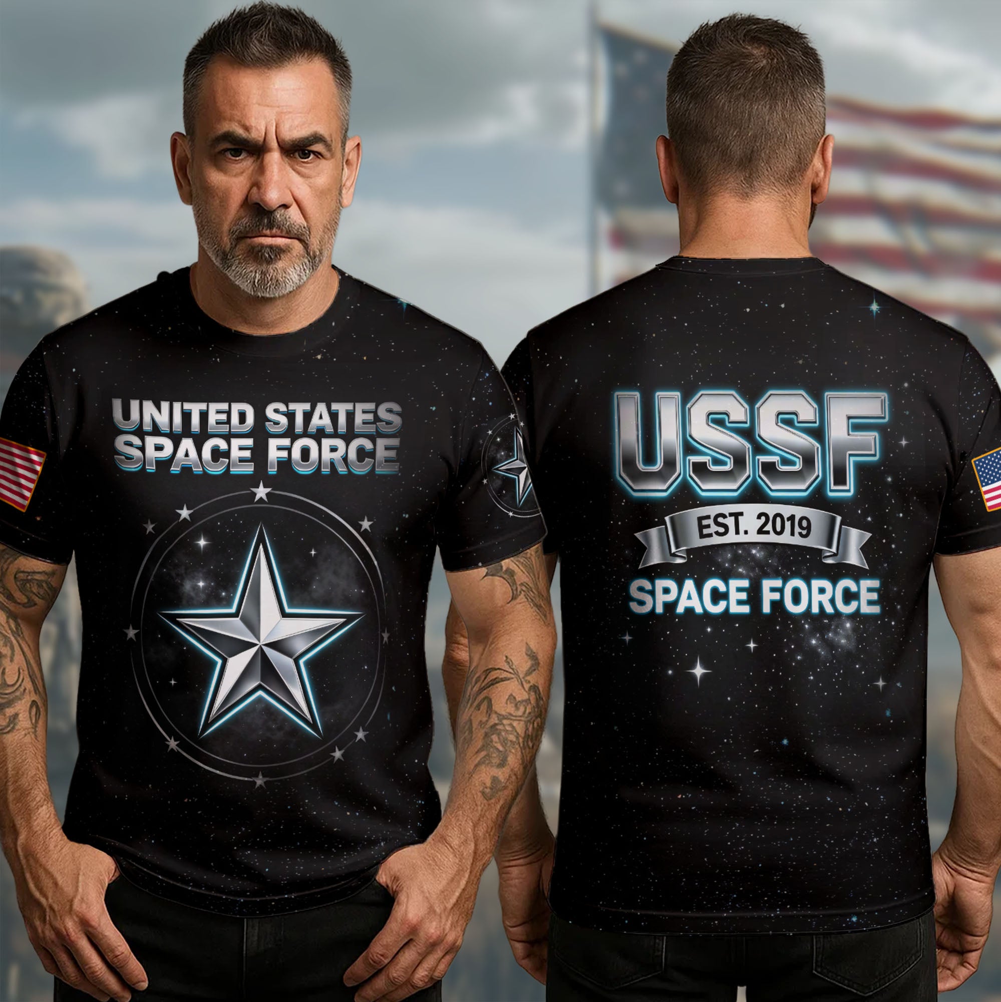 USSF Est 2019 Space Force All-over Print T-Shirt