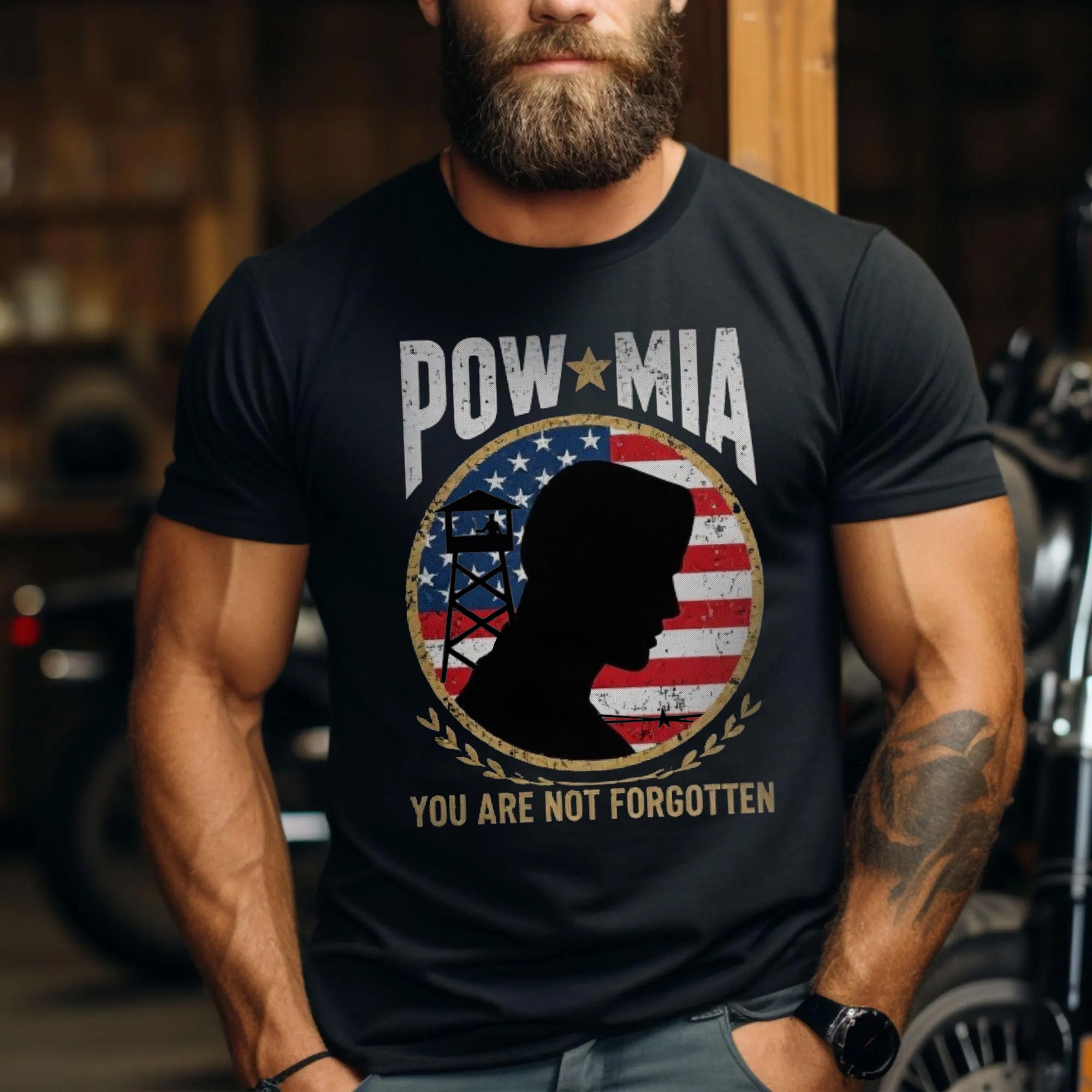 POW MIA You Are Not Forgotten Proud US Military Veteran Remembrance Honor T-Shirt