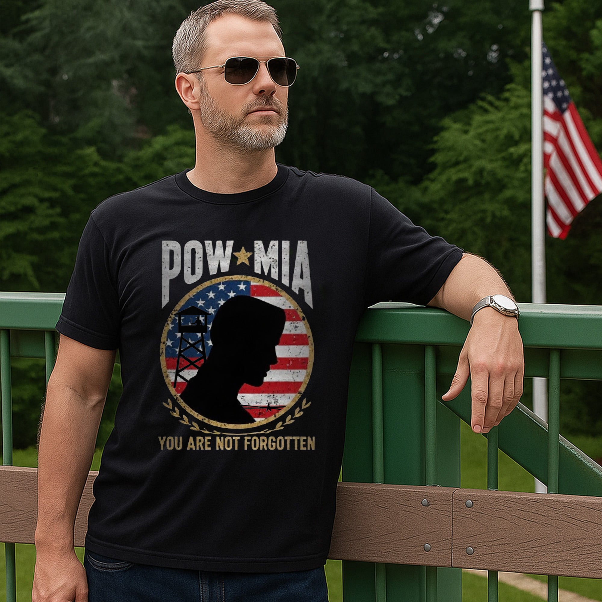 POW MIA You Are Not Forgotten Proud US Military Veteran Remembrance Honor T-Shirt