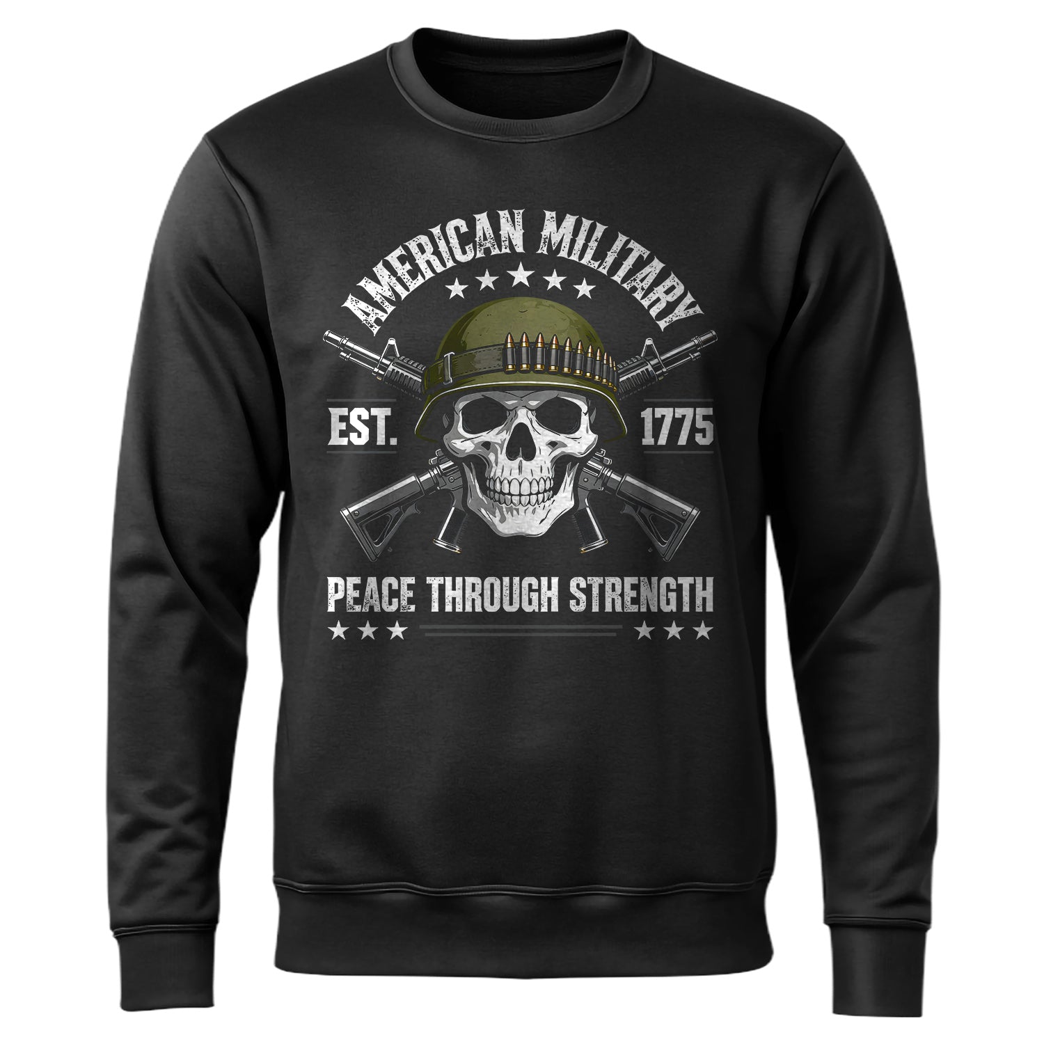 American Military Est 1775 Peace Sweatshirt