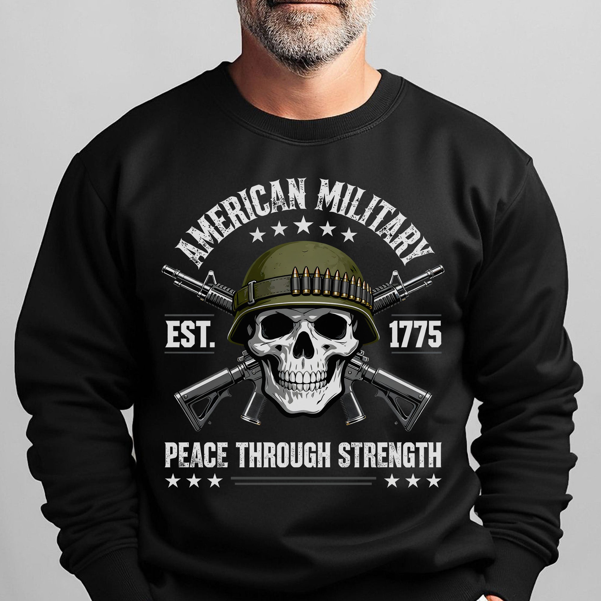 American Military Est 1775 Peace Sweatshirt