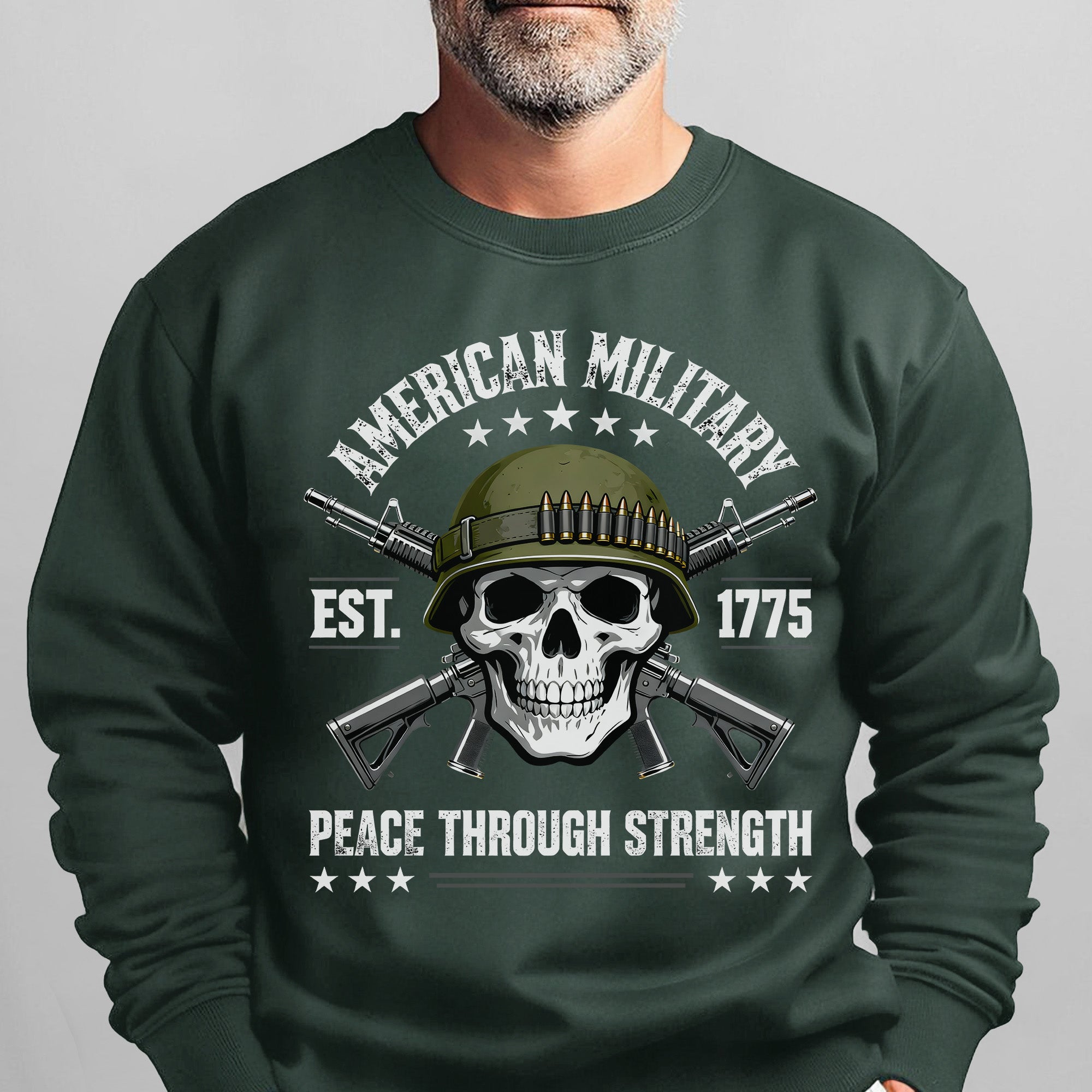 American Military Est 1775 Peace Sweatshirt