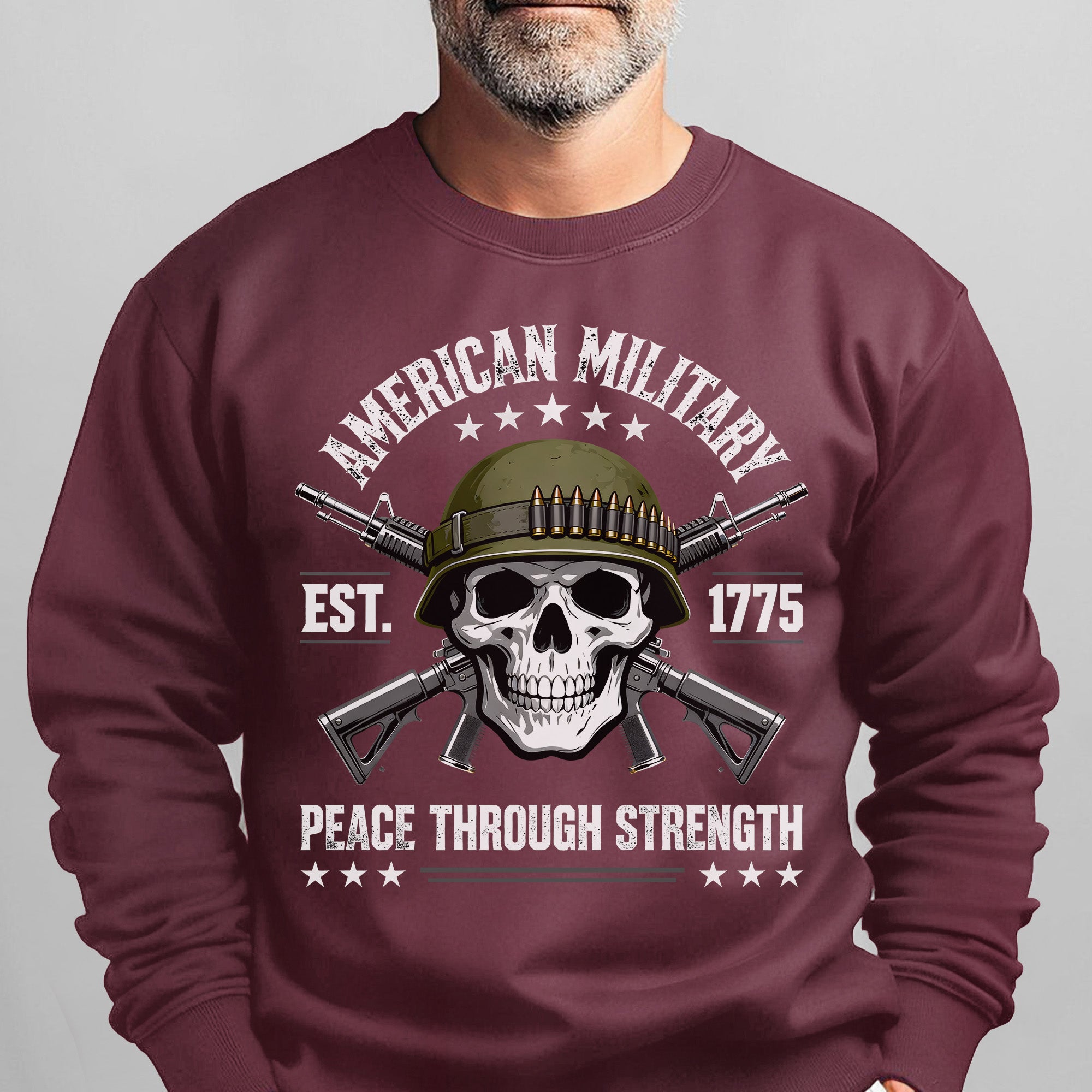 American Military Est 1775 Peace Sweatshirt