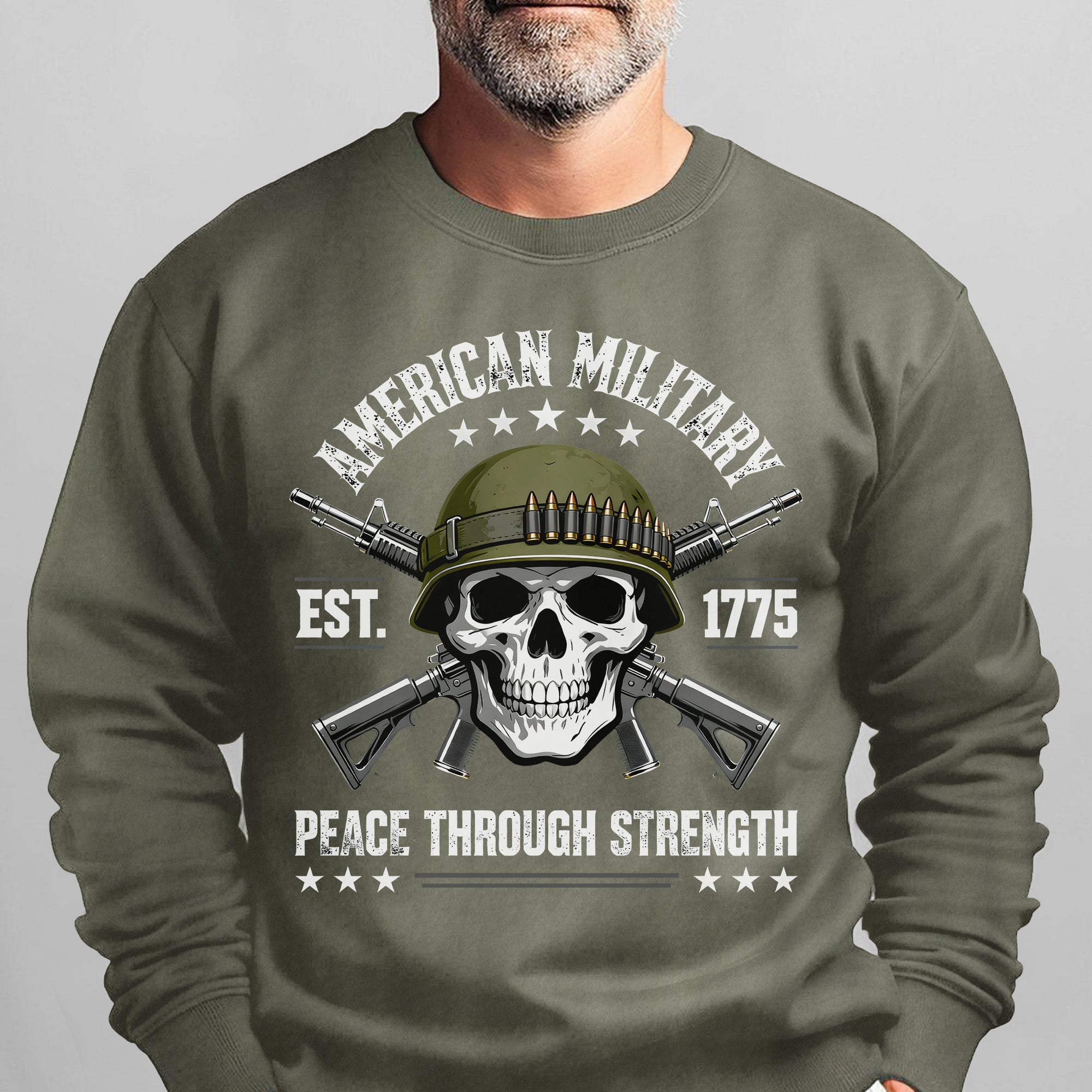 American Military Est 1775 Peace Sweatshirt