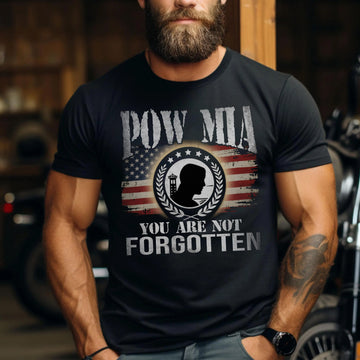 POW MIA You Are Not Forgotten US Military Veteran Patriotic Remembrance T-Shirt
