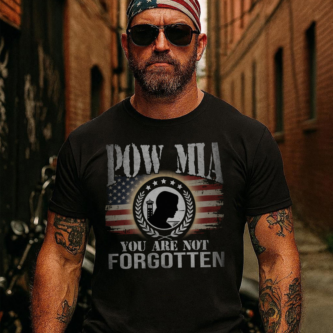 POW MIA You Are Not Forgotten US Military Veteran Patriotic Remembrance T-Shirt