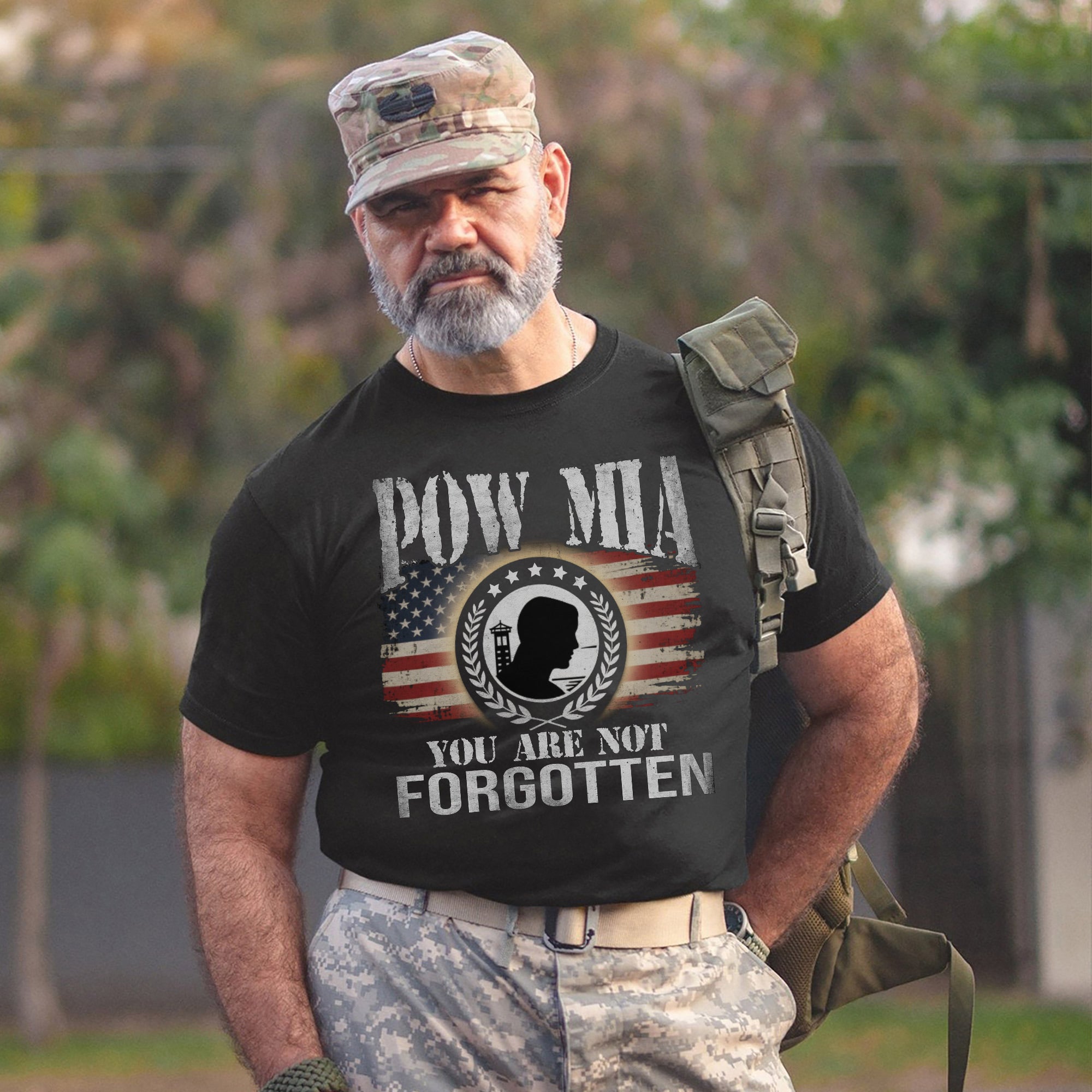 POW MIA You Are Not Forgotten US Military Veteran Patriotic Remembrance T-Shirt