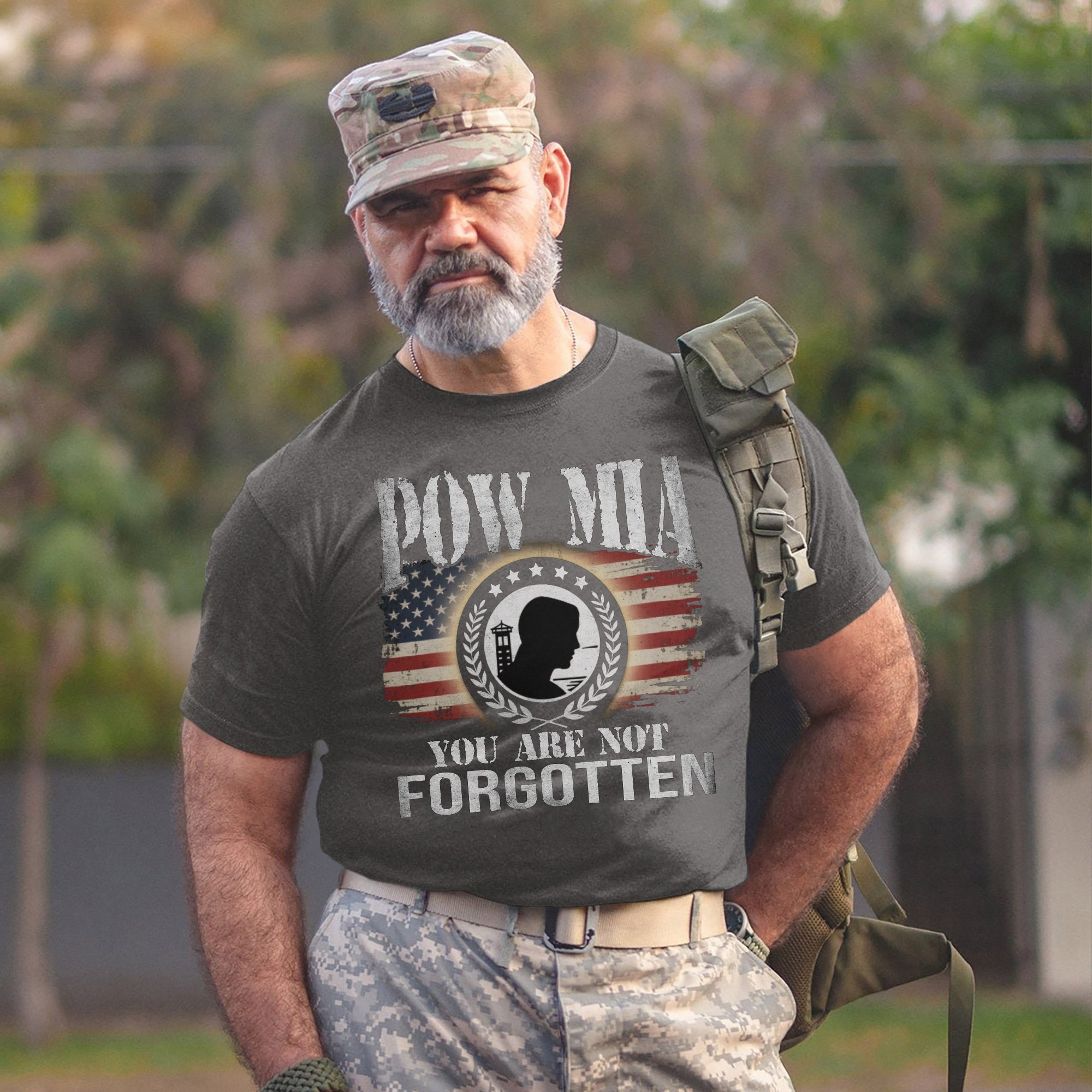 POW MIA You Are Not Forgotten US Military Veteran Patriotic Remembrance T-Shirt