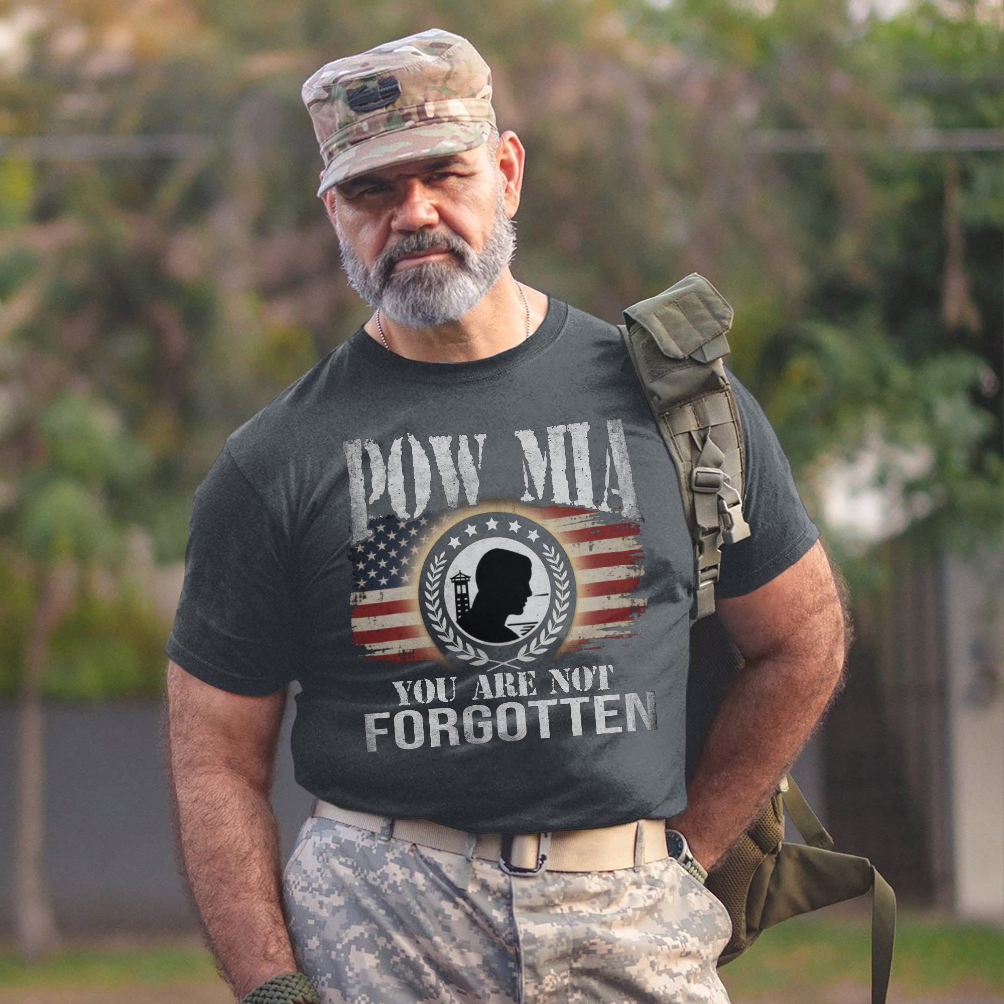 POW MIA You Are Not Forgotten US Military Veteran Patriotic Remembrance T-Shirt