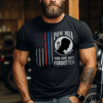 POW MIA Never Forgotten Honoring US Military Veterans With Pride and Remembrance T-Shirt