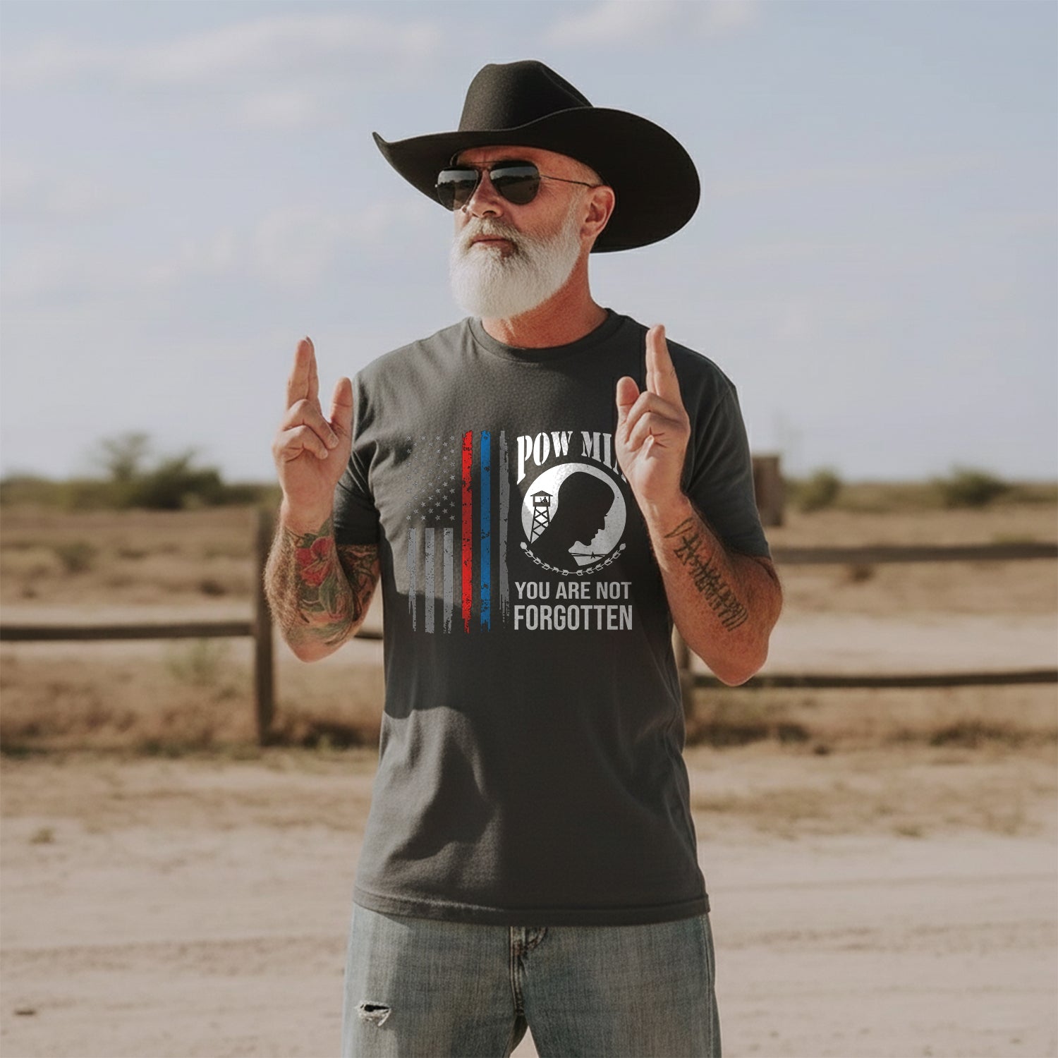 POW MIA Never Forgotten Honoring US T-Shirt