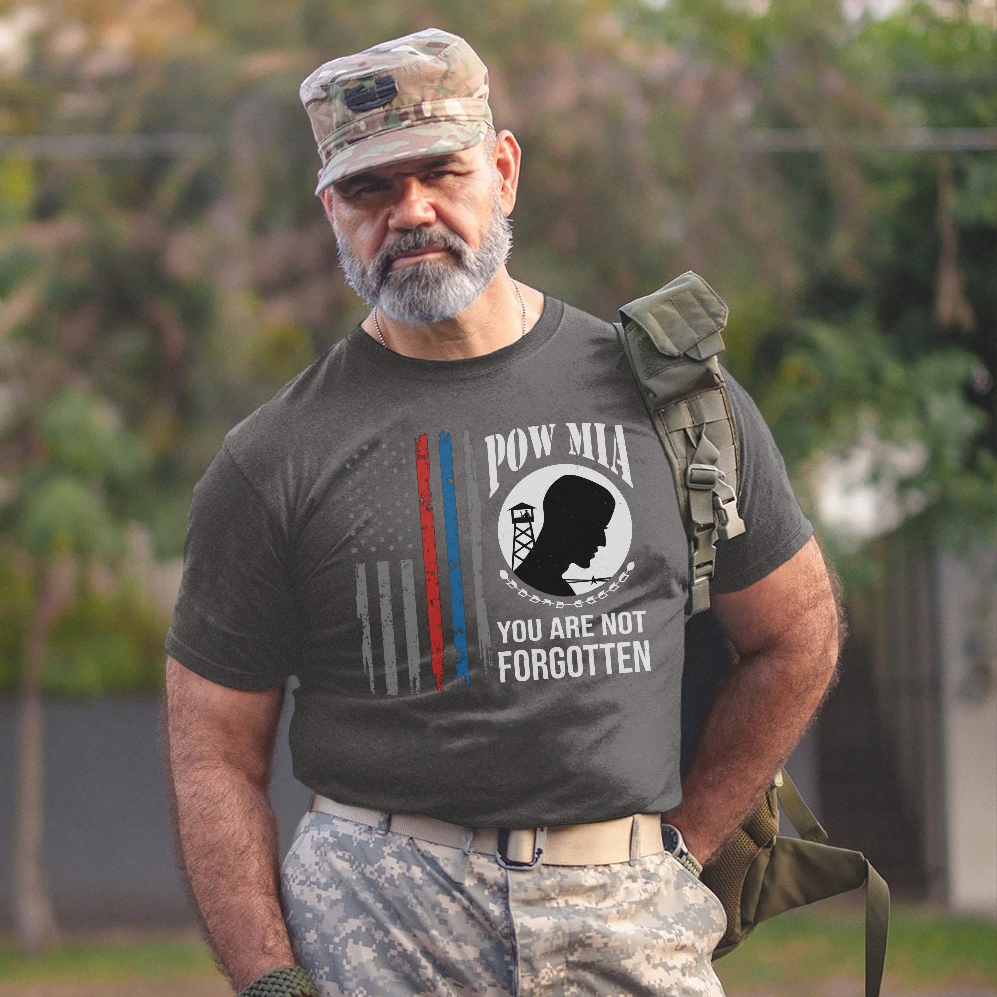 POW MIA Never Forgotten Honoring US Military Veterans With Pride and Remembrance T-Shirt