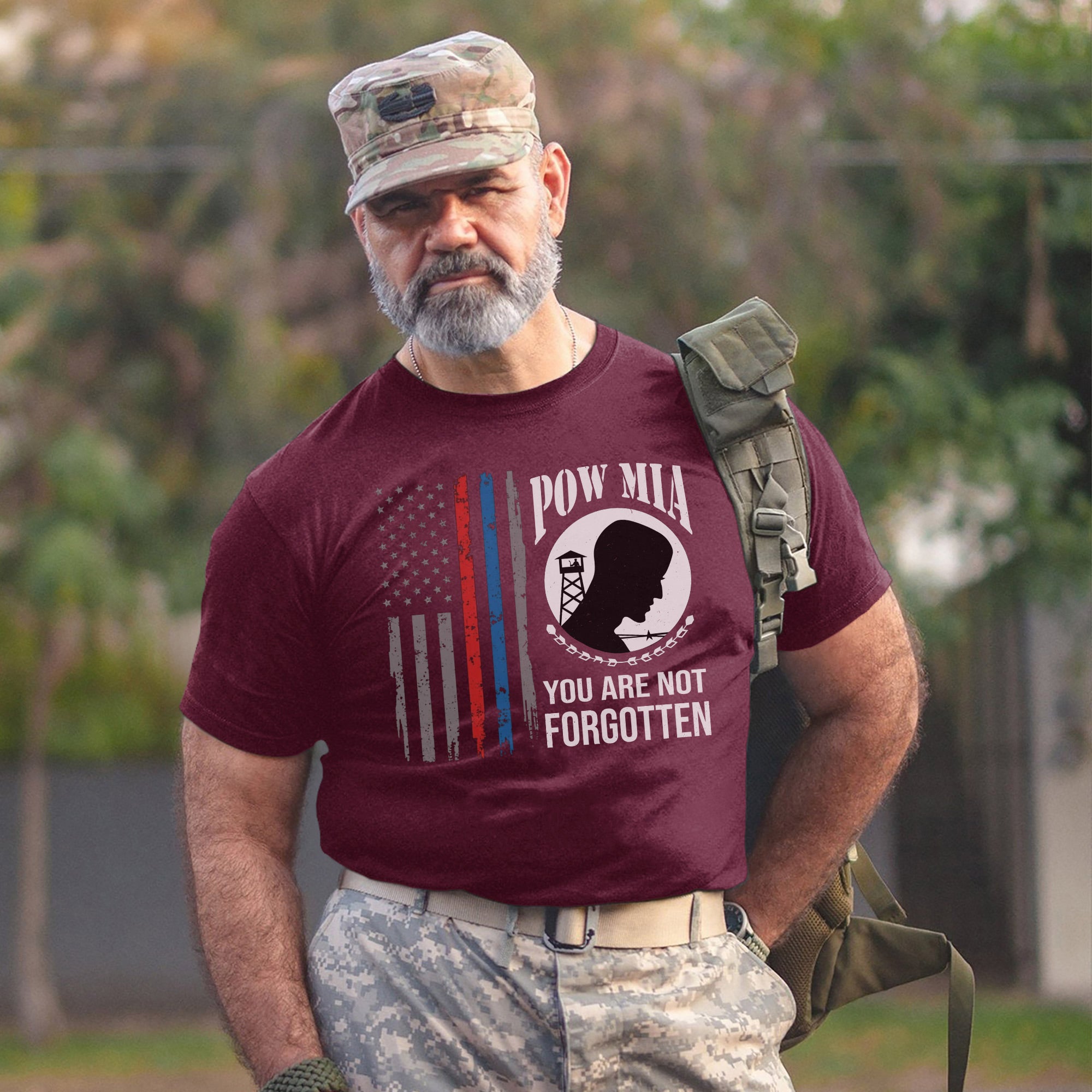 POW MIA Never Forgotten Honoring US Military Veterans With Pride and Remembrance T-Shirt