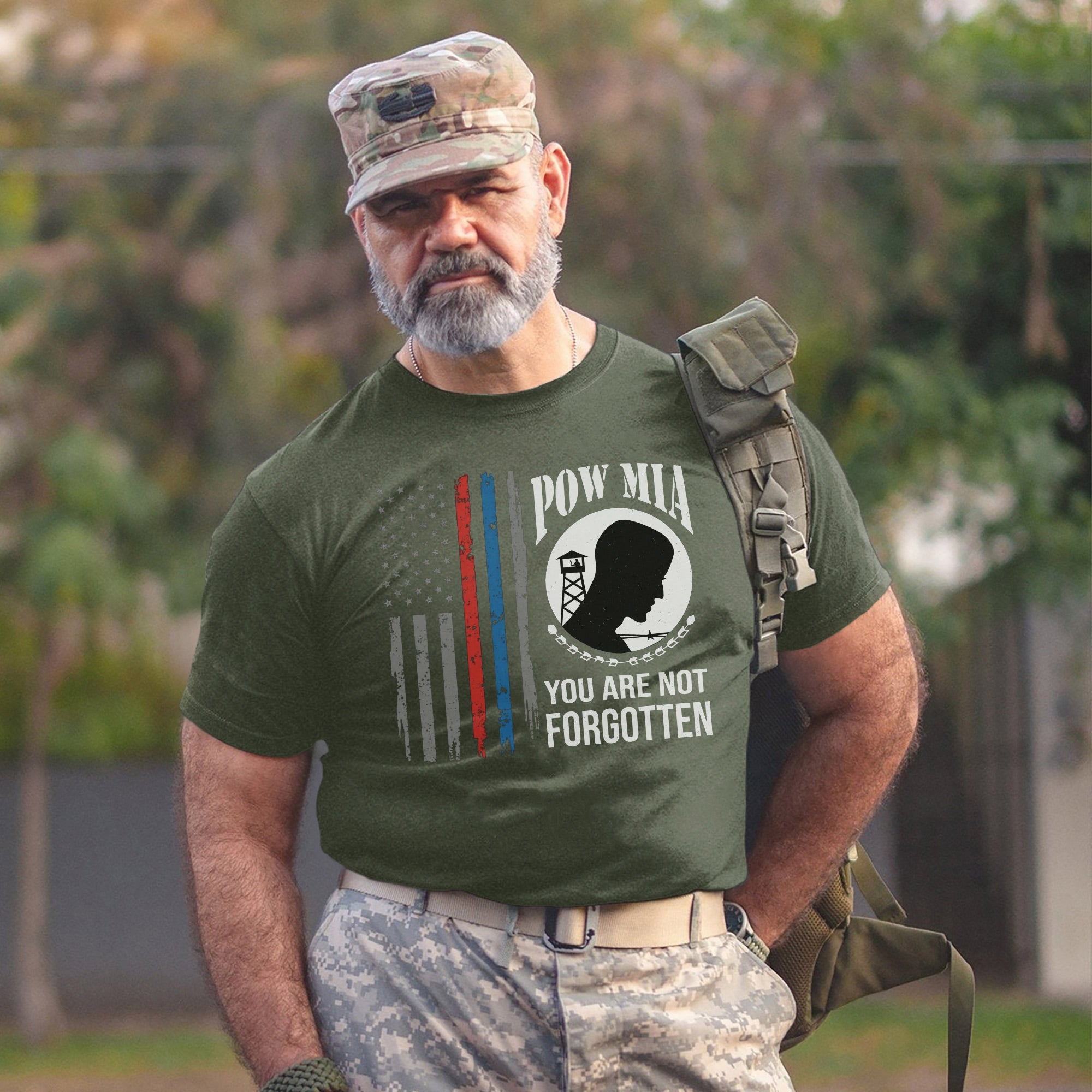 POW MIA Never Forgotten Honoring US Military Veterans With Pride and Remembrance T-Shirt