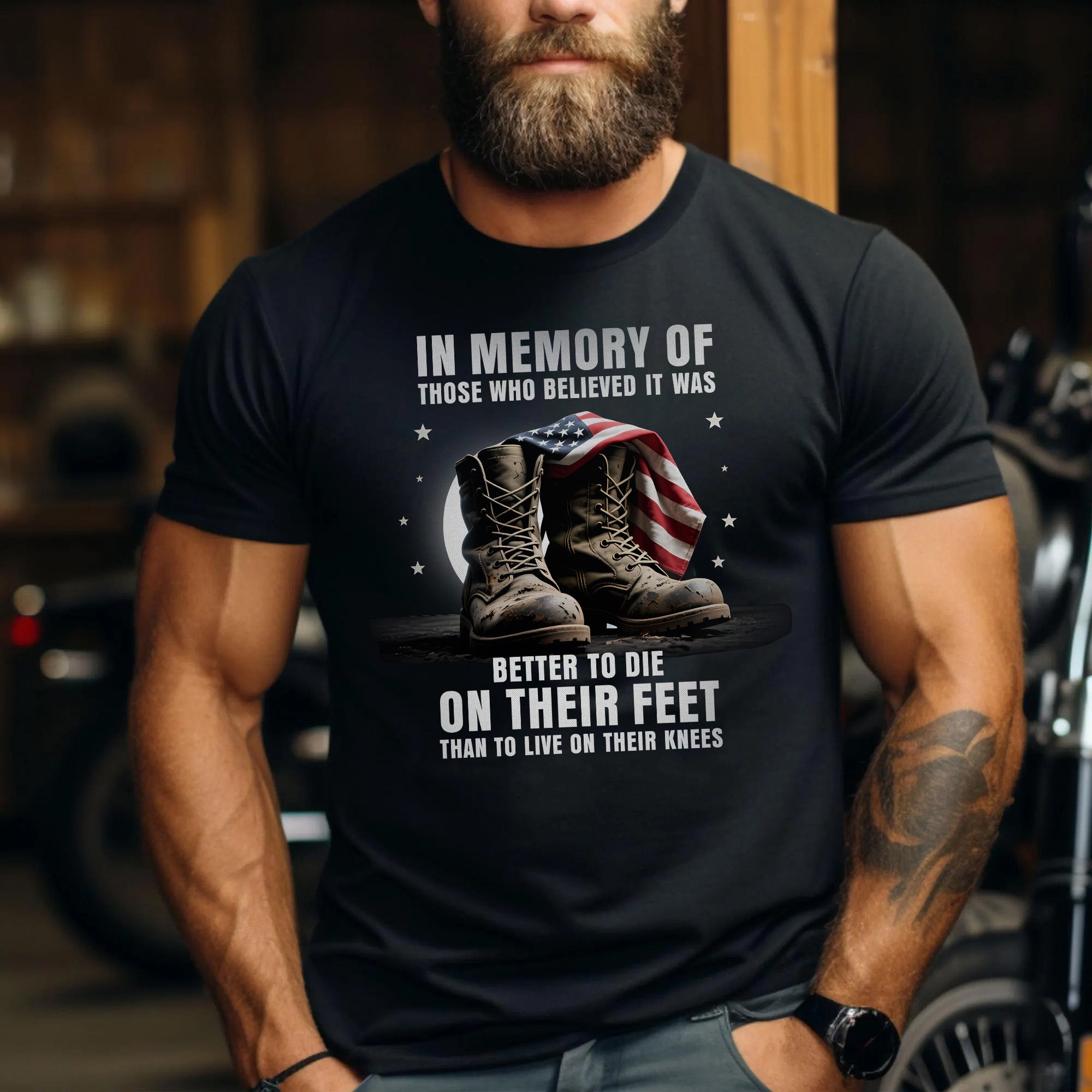 In Memory of Those Who Believed It Was Better to Die on Their Feet Than Live on Their Knees T-Shirt