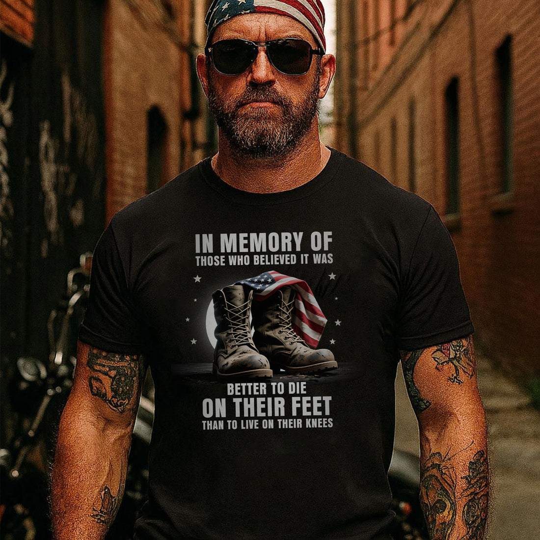 In Memory of Those Who Believed It Was Better to Die on Their Feet Than Live on Their Knees T-Shirt