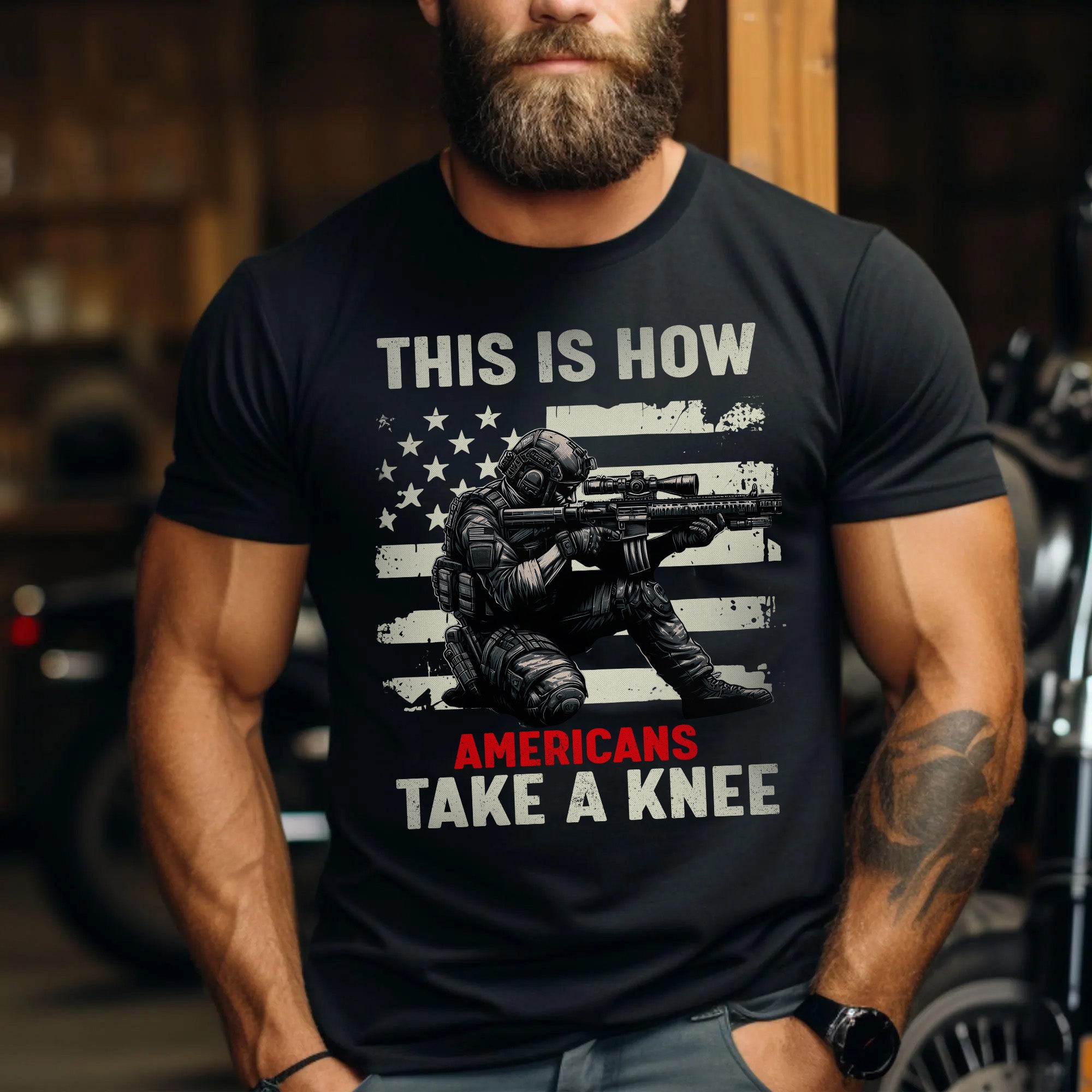 This Is How Americans Take a Knee Honoring Fallen Heroes with Respect Pride and Patriotism T-Shirt