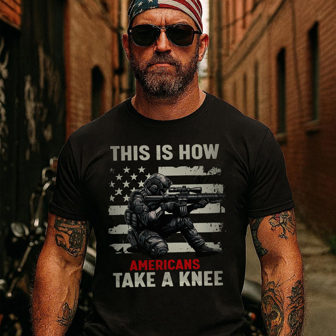 This Is How Americans Take a Knee Honoring Fallen Heroes with Respect Pride and Patriotism T-Shirt