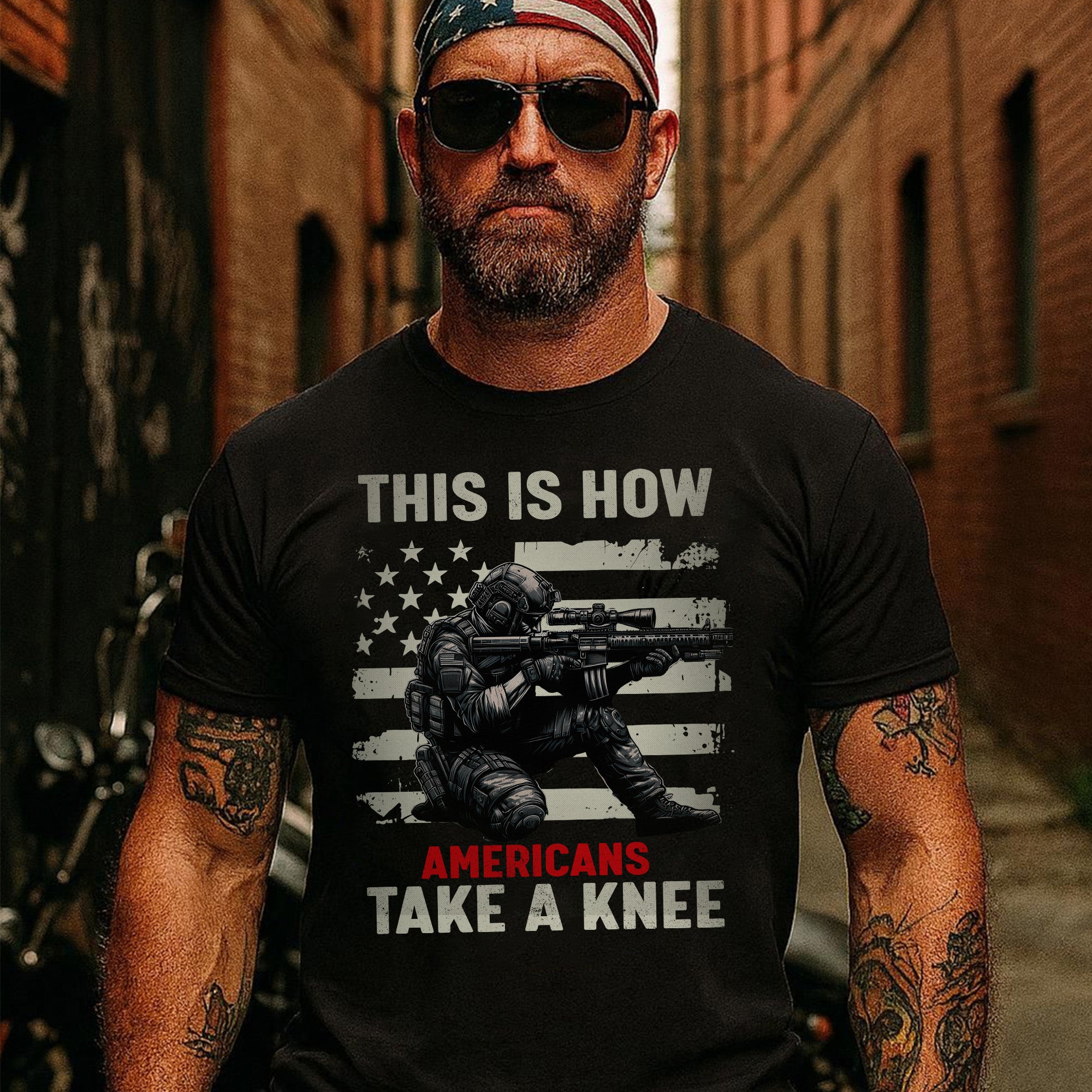 This Is How Americans Take a Knee Honoring Fallen Heroes with Respect Pride and Patriotism T-Shirt