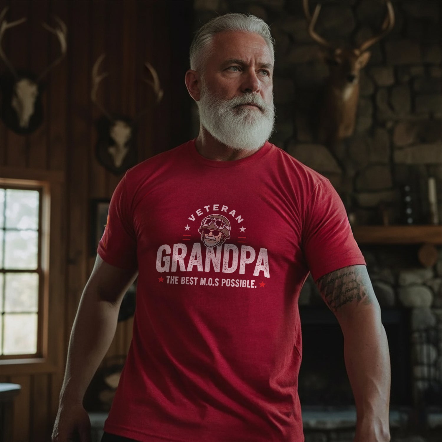 Veteran Grandpa The Best M.O.S Possible T-Shirt Secondary image