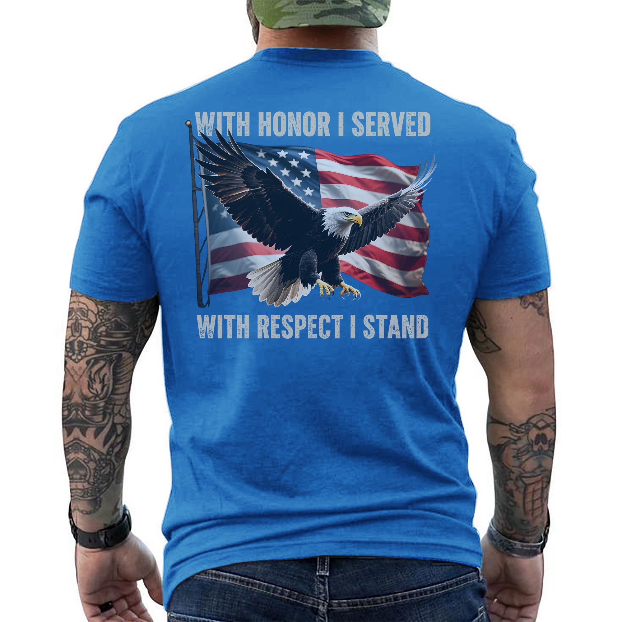 With Honor I Served With Respect I Stand Proud Statement of Duty Patriotism and Integrity T-Shirt