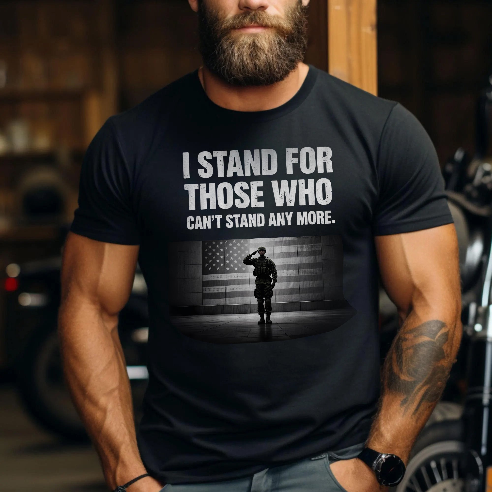 I Stand for Those Who Can’t Stand Anymore Honoring the Fallen with Respect Strength and Pride T-Shirt