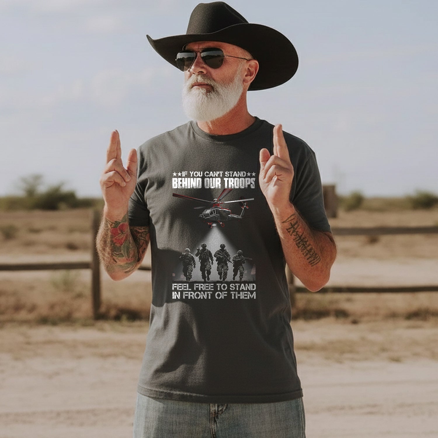If You Can’t Stand Behind Our Troops Feel T-Shirt