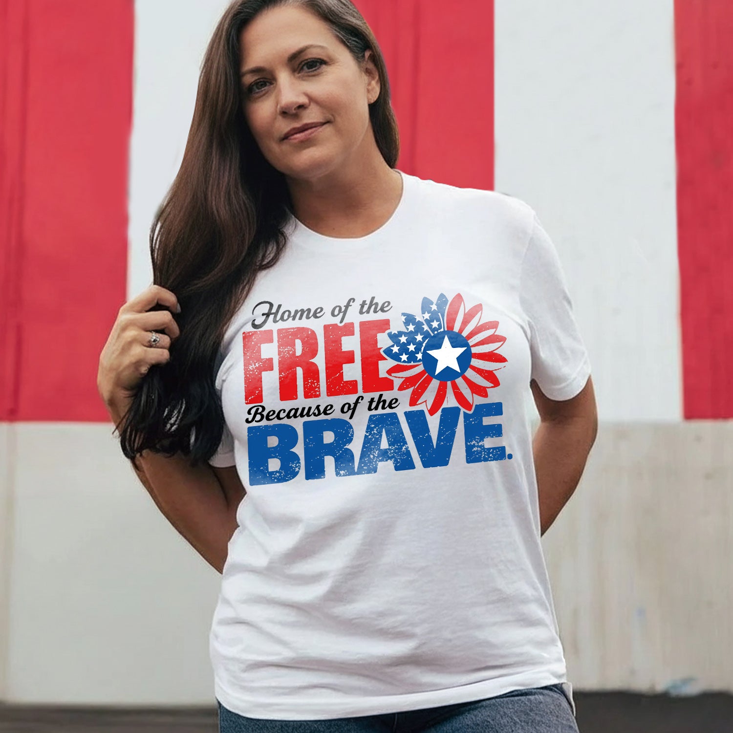 Home of the Free Because of the Brave T-Shirt Secondary image