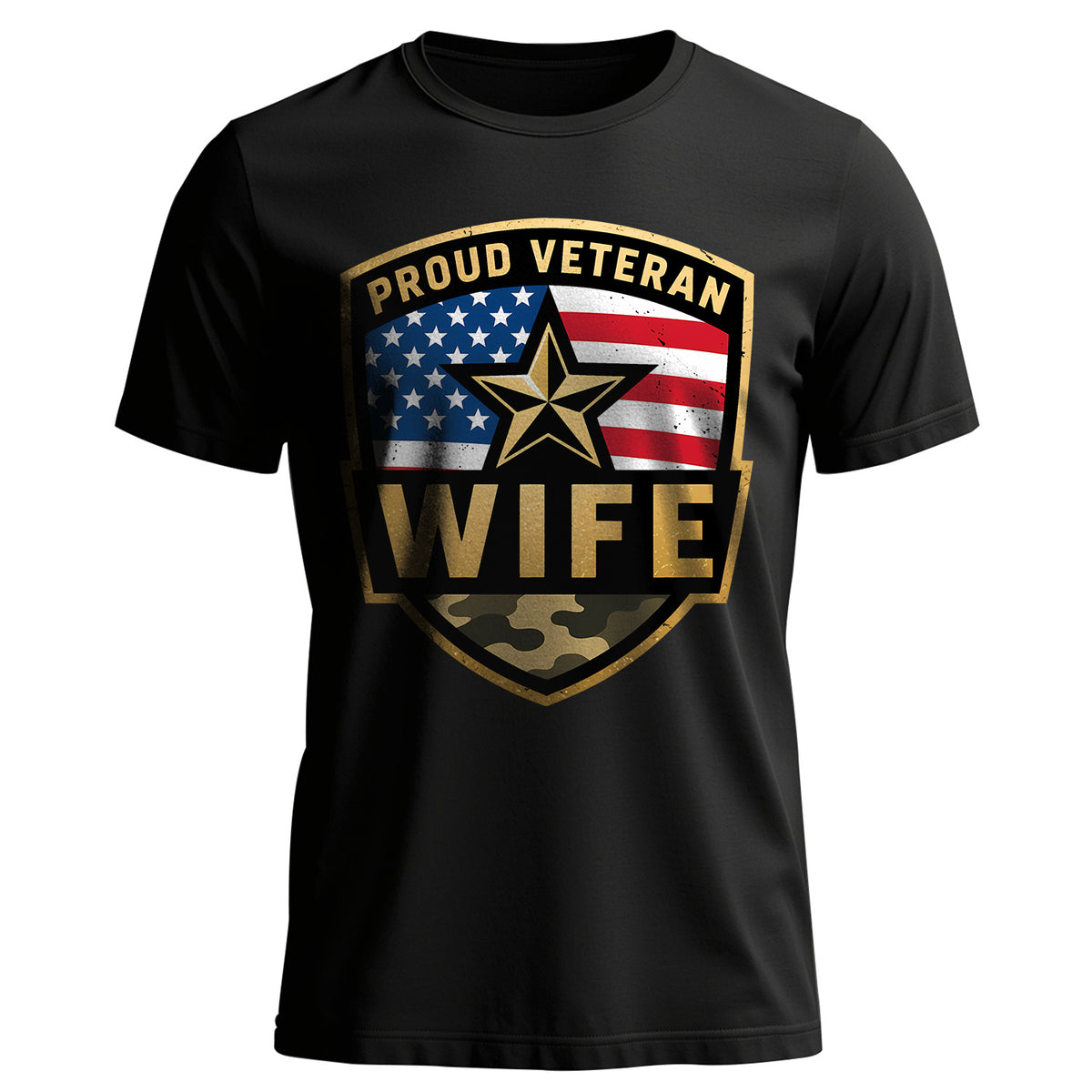 Proud Veteran Wife Honoring Love Strength T-Shirt Main image