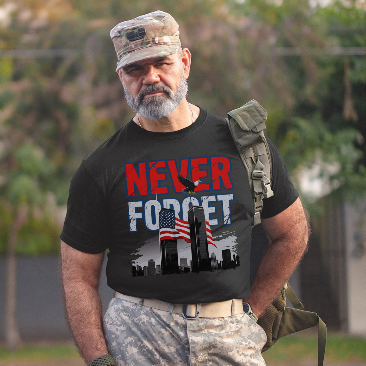 Never Forget Proud US Military Veteran T-Shirt