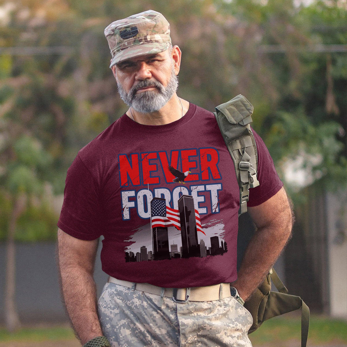 Never Forget Proud US Military Veteran T-Shirt