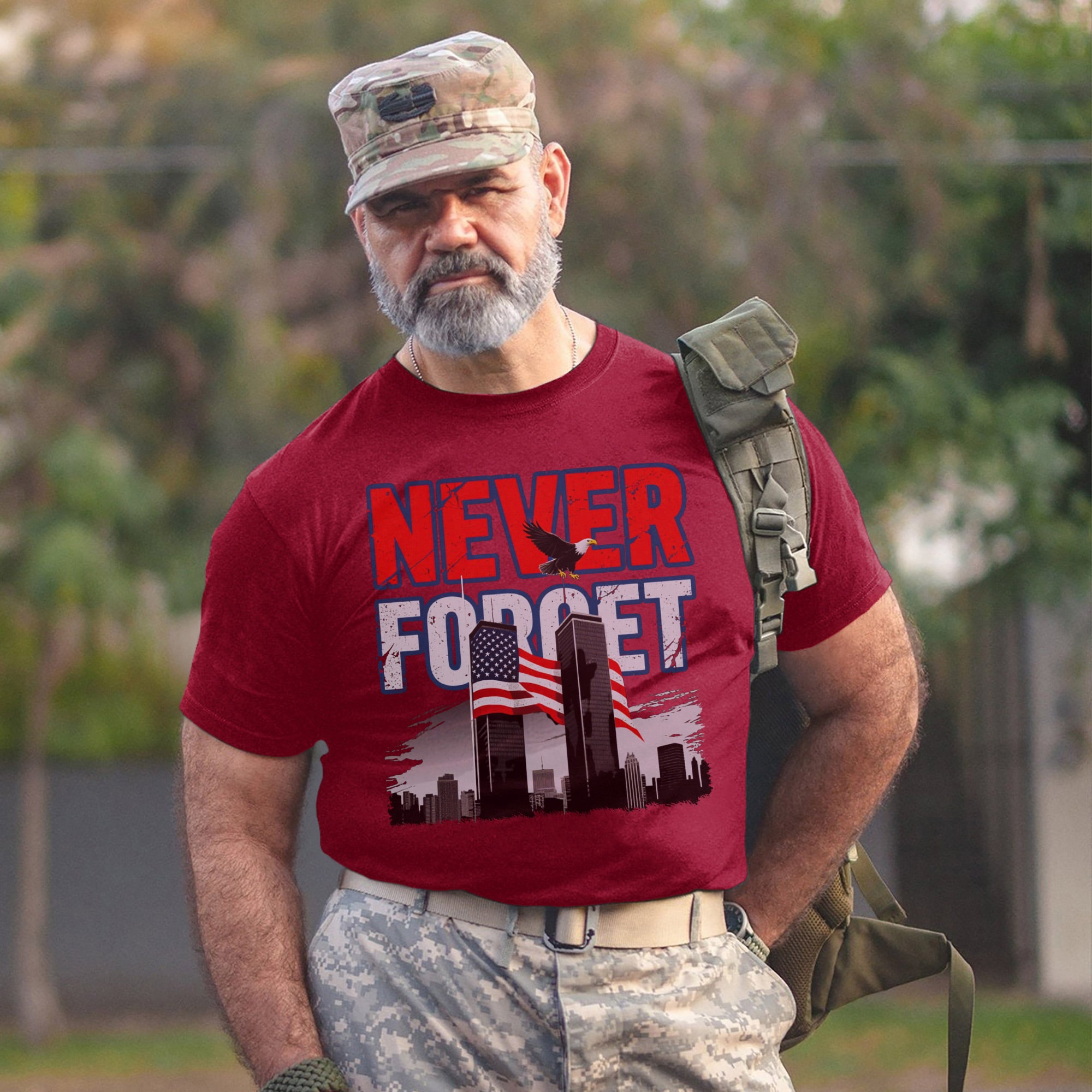Never Forget Proud US Military Veteran Remembrance Honor and Patriotic Pride T-Shirt
