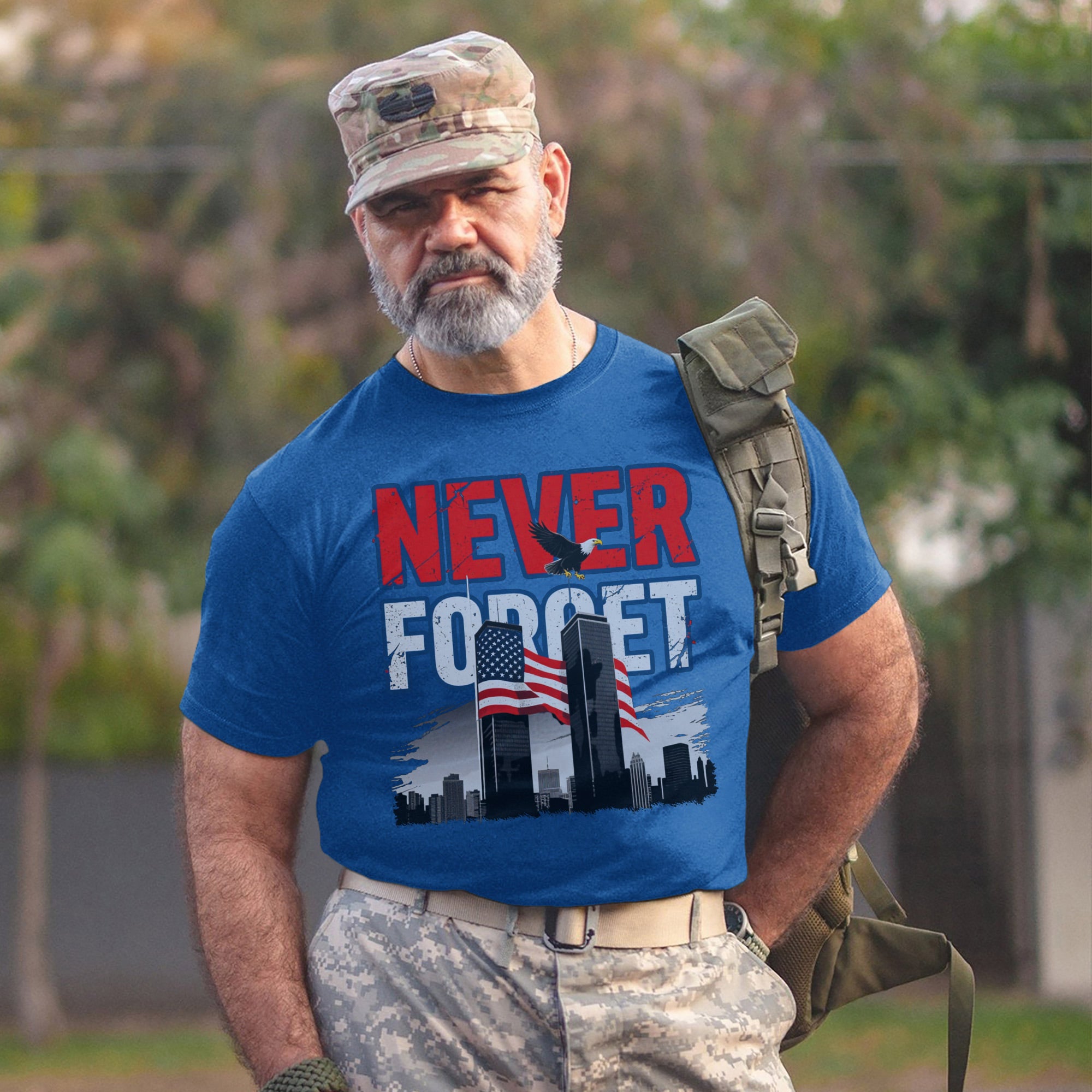 Never Forget Proud US Military Veteran Remembrance Honor and Patriotic Pride T-Shirt