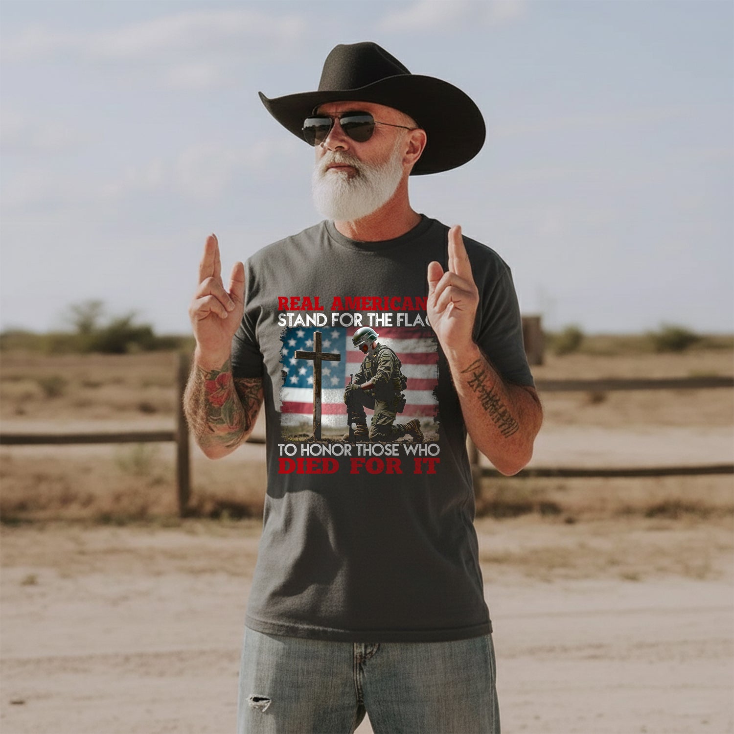 Real Americans Stand for the Flag to Honor T-Shirt
