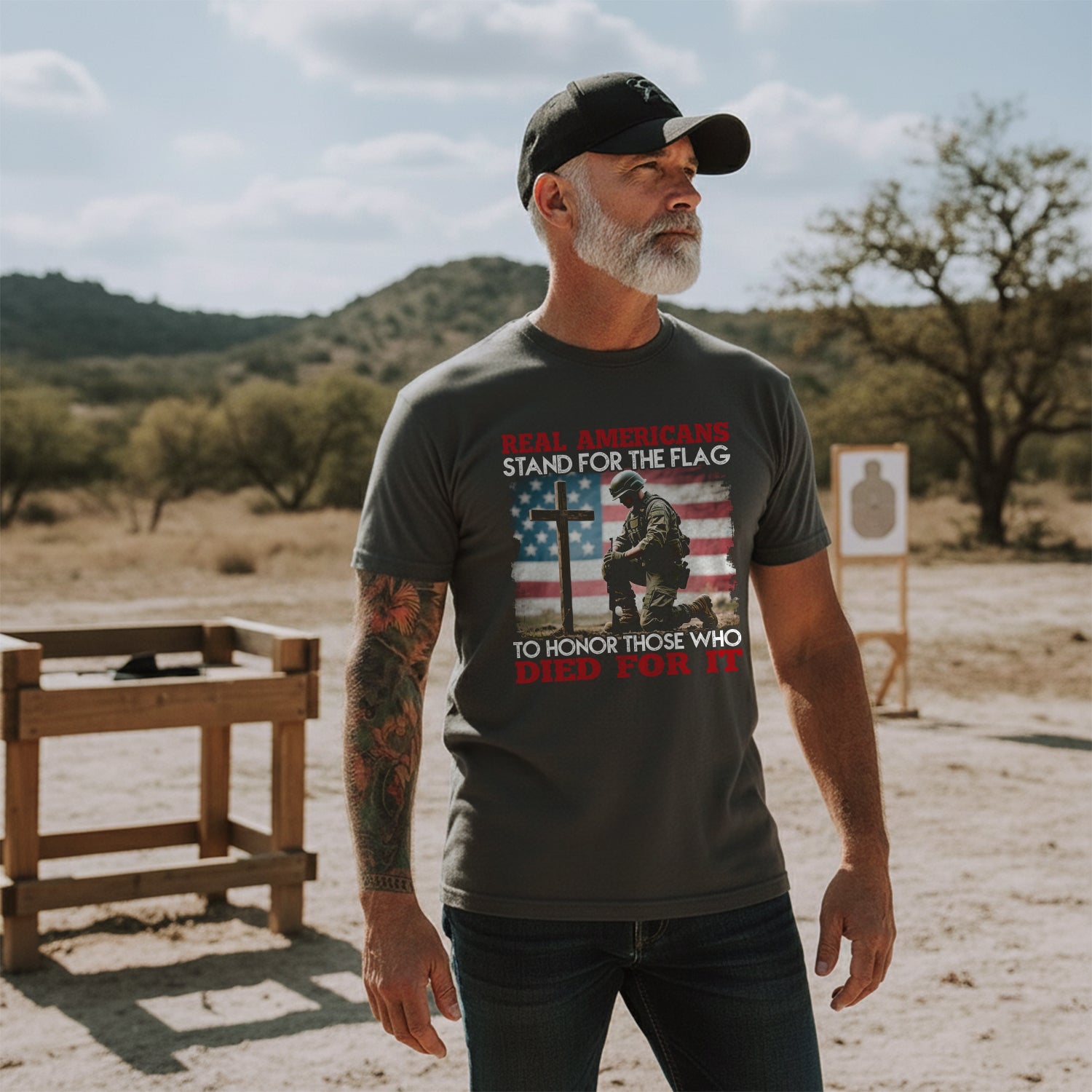 Real Americans Stand for the Flag to Honor T-Shirt