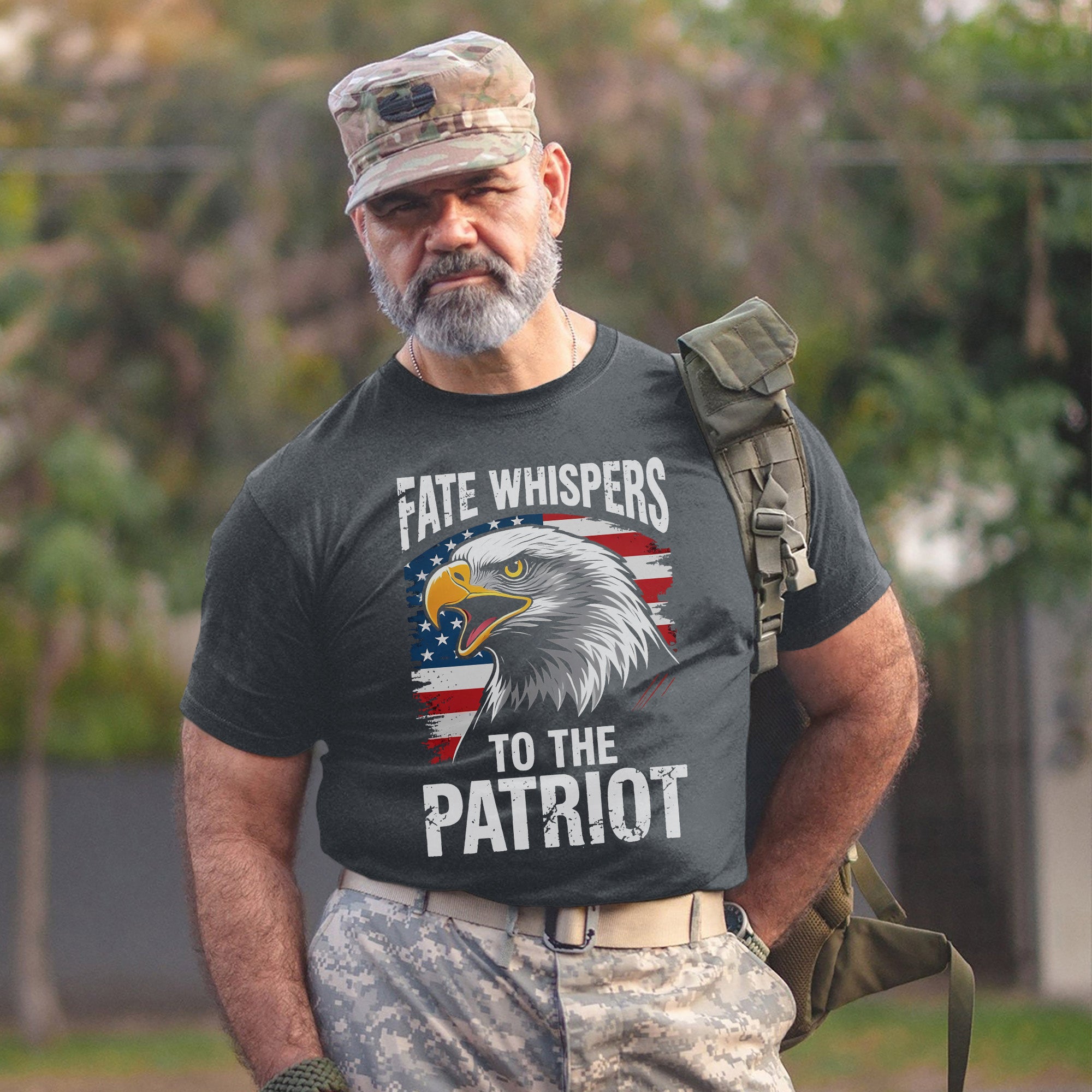 Fate Whispers to the Patriot Proud US Military Veteran Strength and Honor T-Shirt