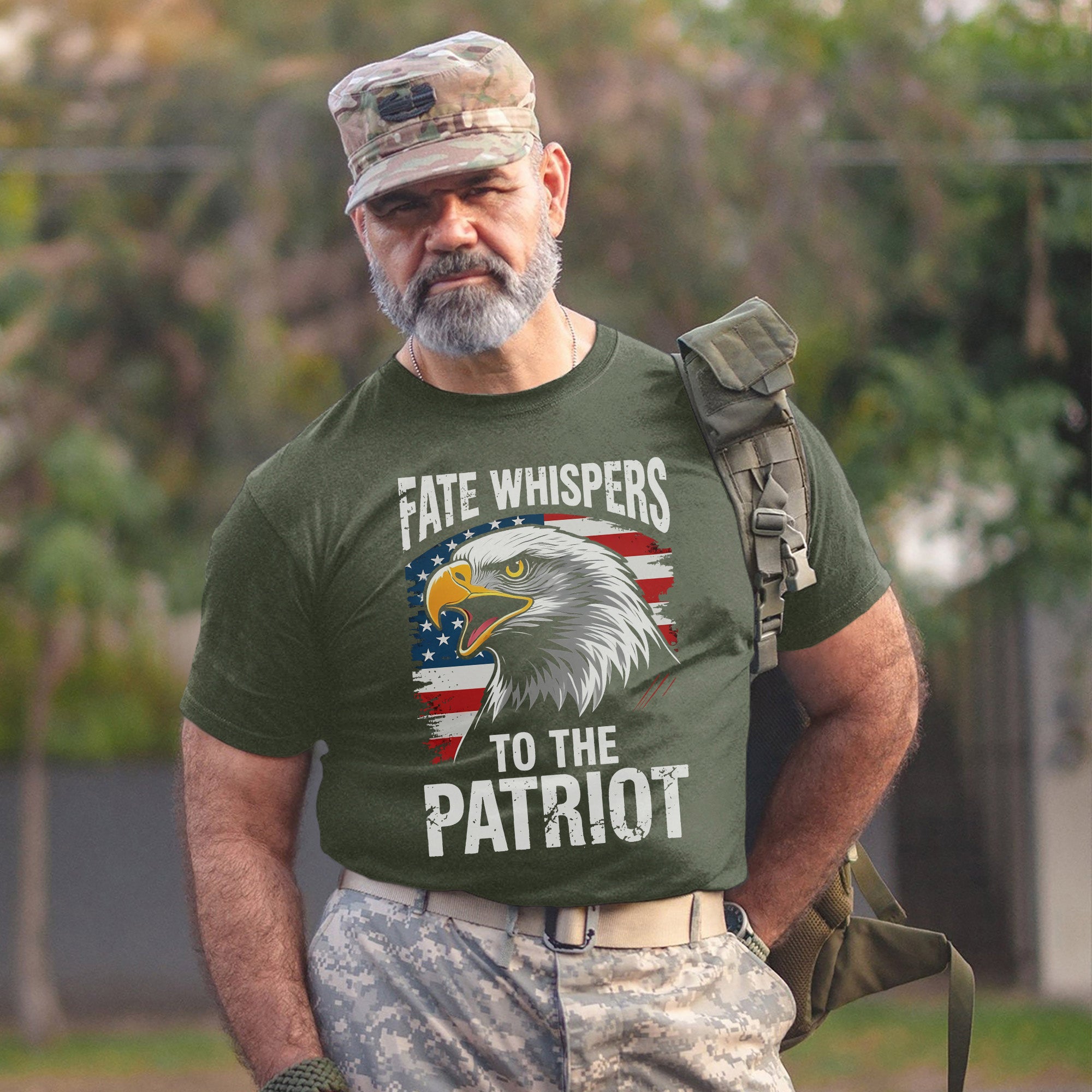Fate Whispers to the Patriot Proud US Military Veteran Strength and Honor T-Shirt