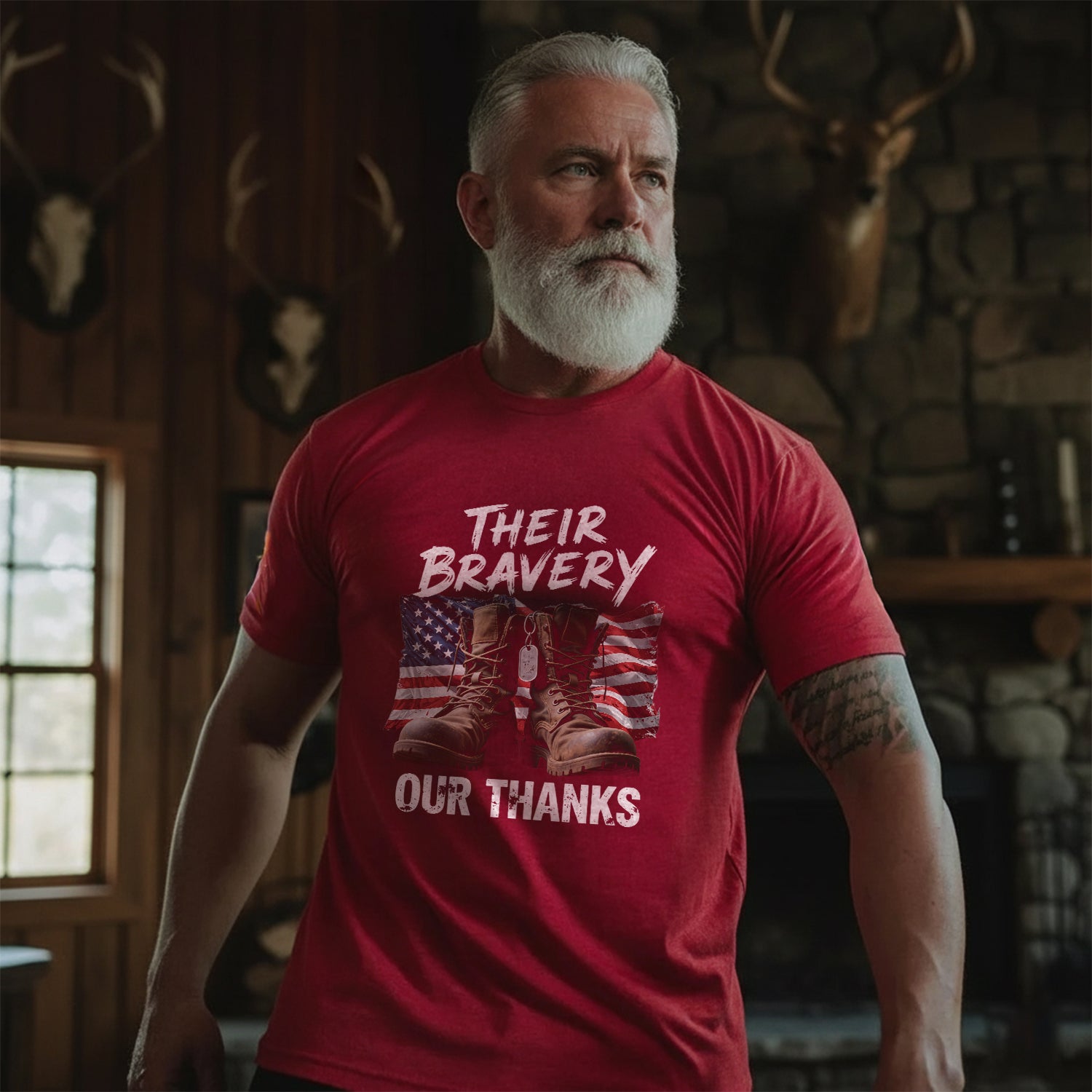 Their Bravery Our Thanks Proud US Military T-Shirt Secondary image